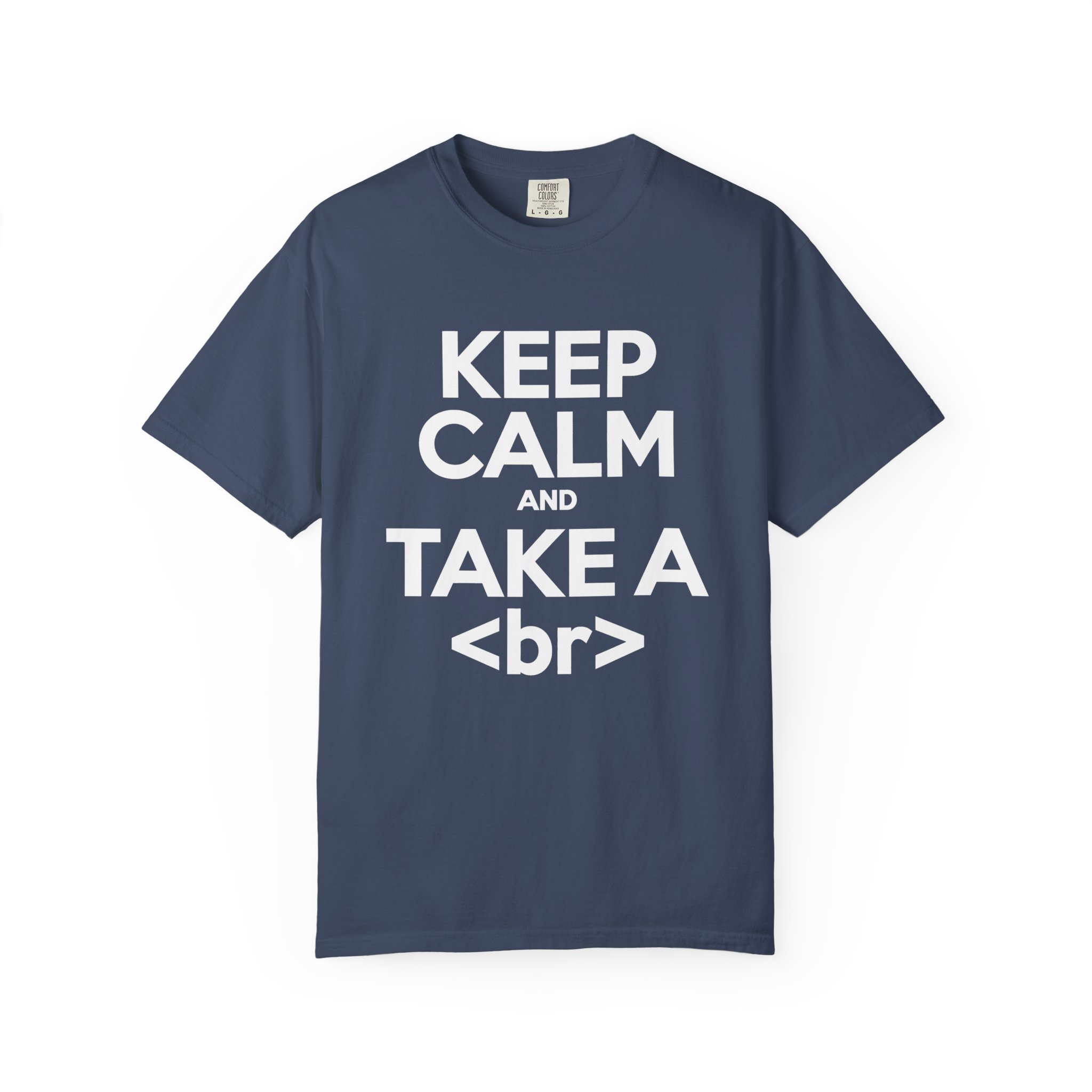 Keep Calm and Take a Break T-shirt in Midnight, front view