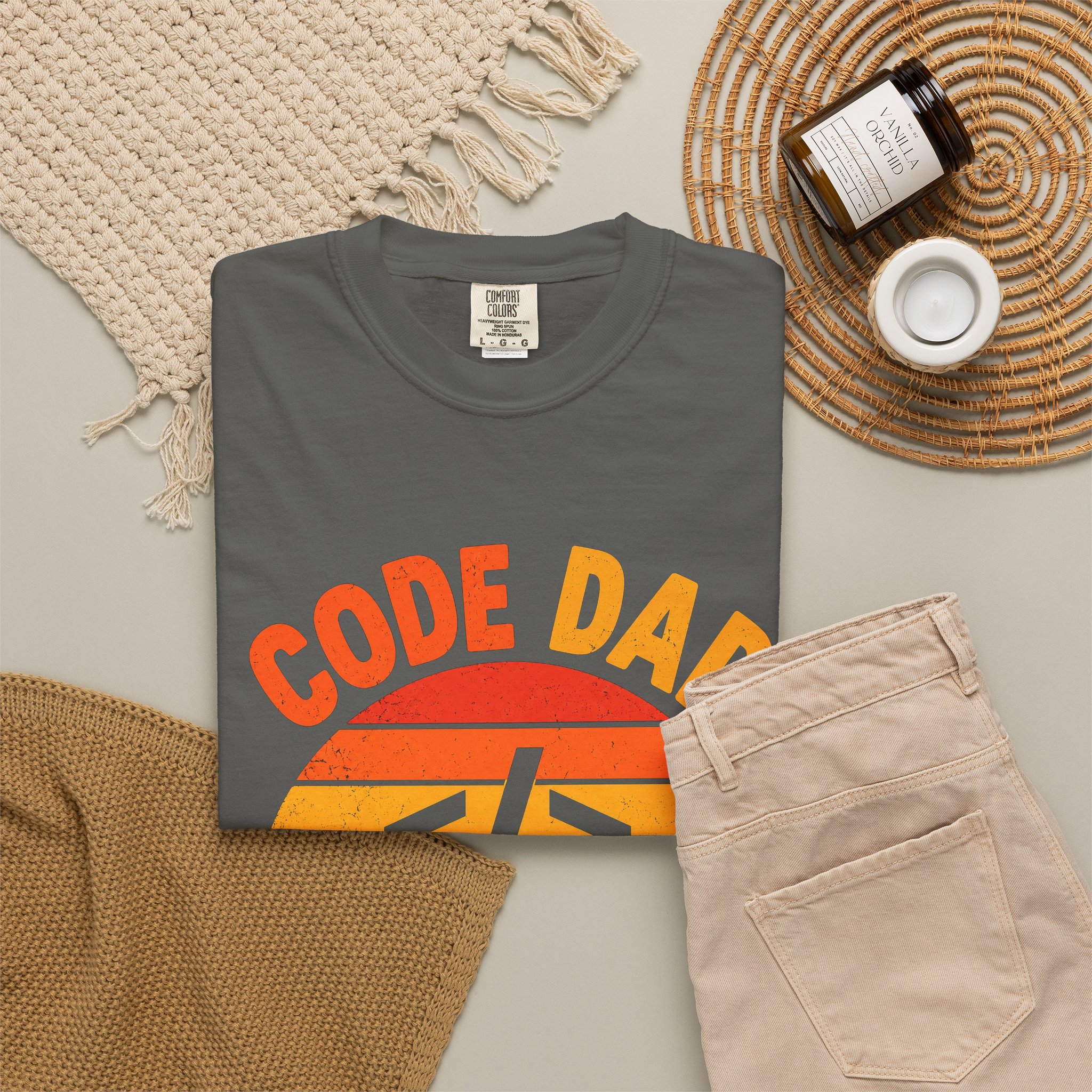 Code Dad T-shirt in Pepper, folded 2