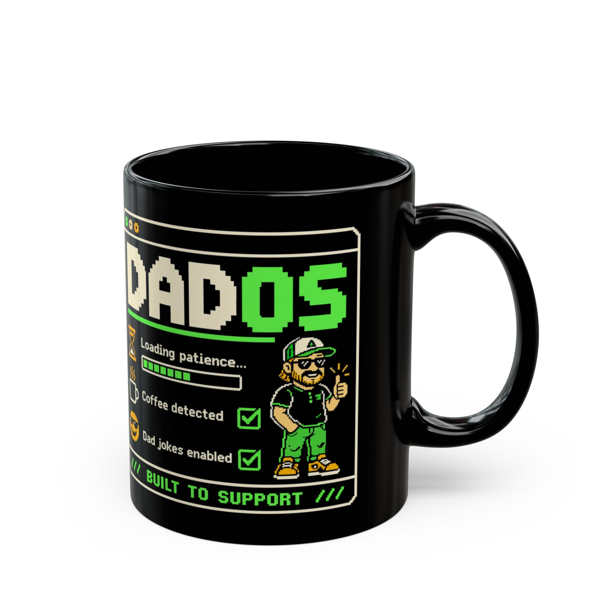 DadOS black mug, 11 oz, right side