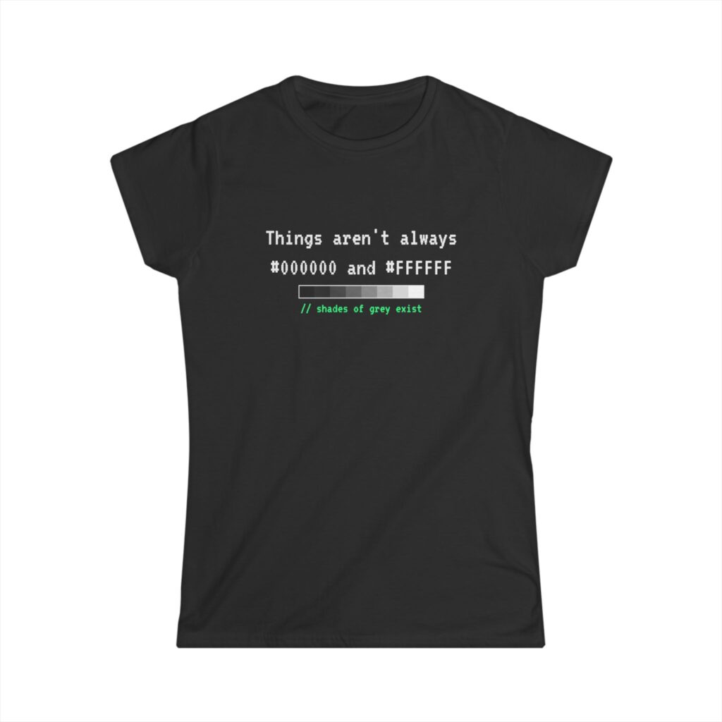 Shades of Grey Exist women's T-shirt in Black, front view