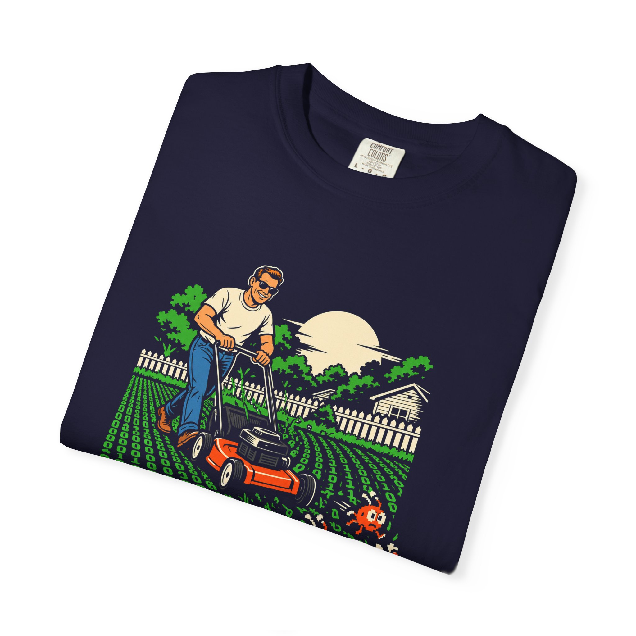 Bug-Free Backyard T-shirt in True Navy, folded