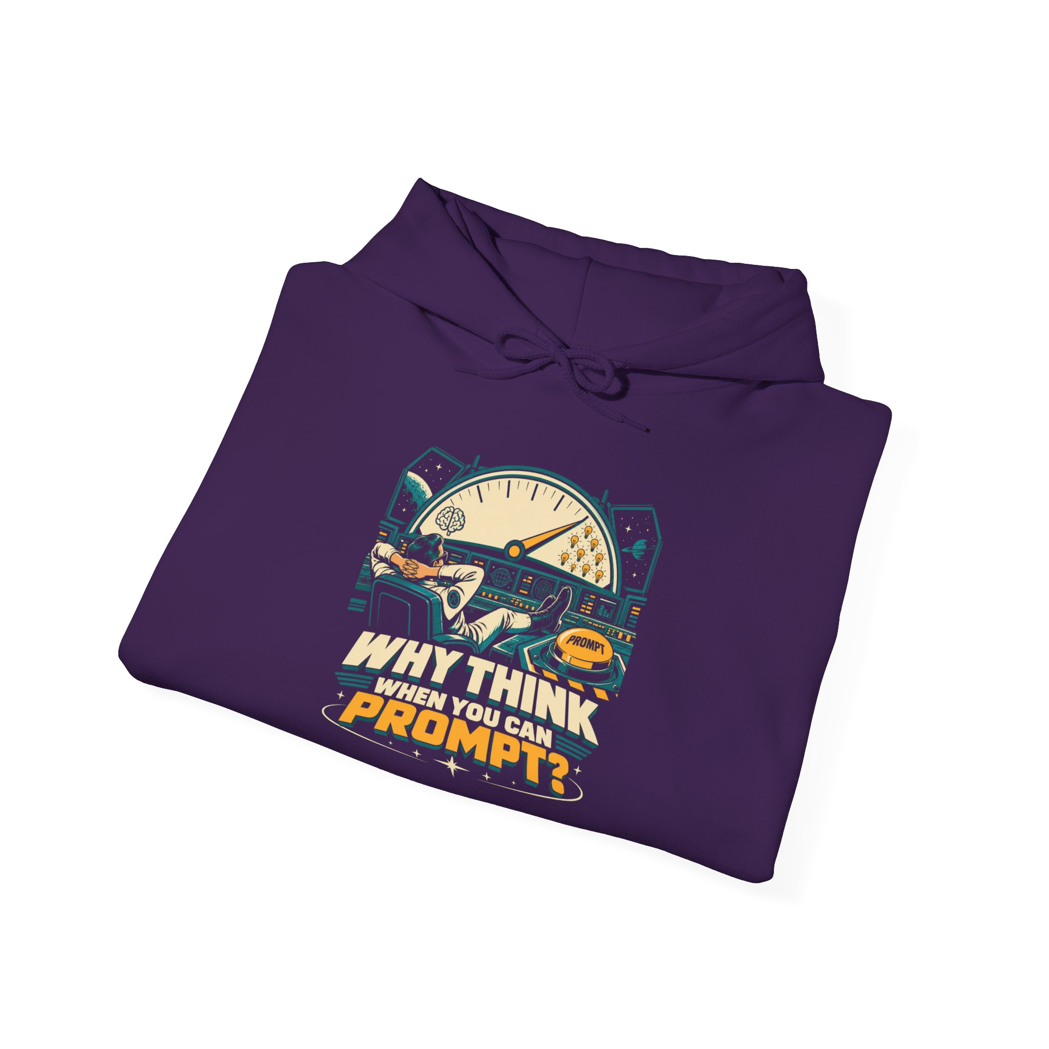 Prompt Mission Control hoodie in Purple, folded