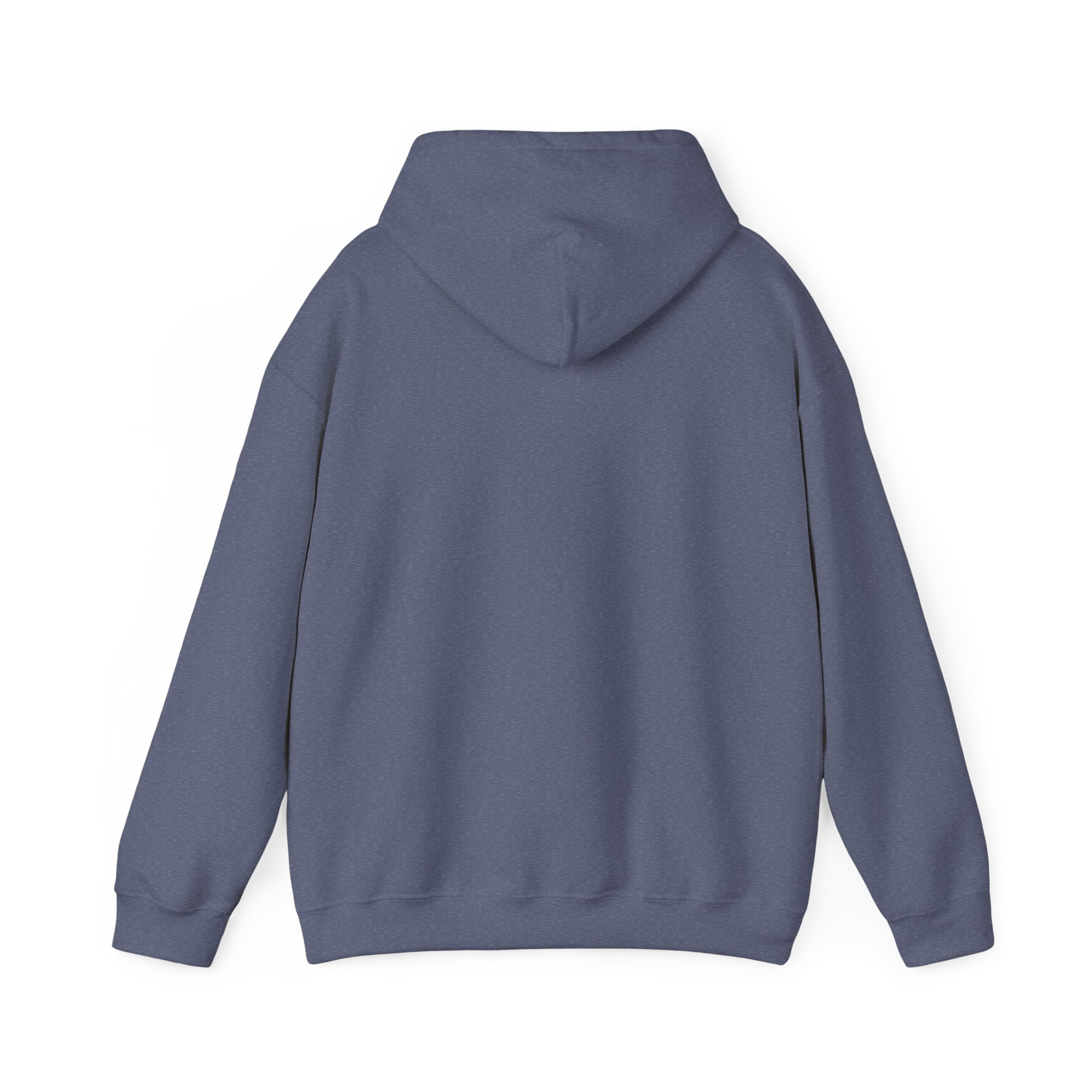 The Original Save Icon hoodie in Heather Navy, back view