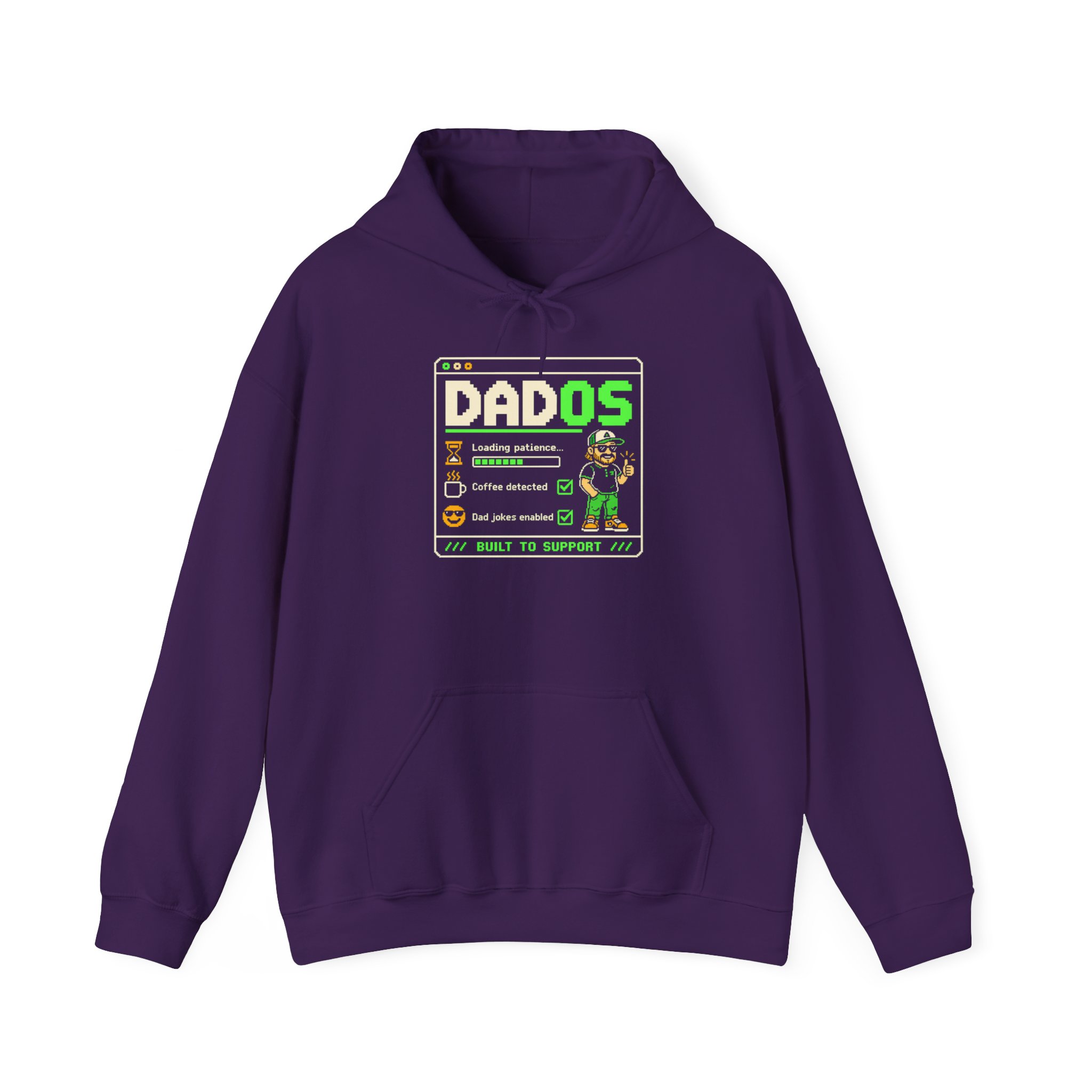 DadOS hoodie in Purple, front view