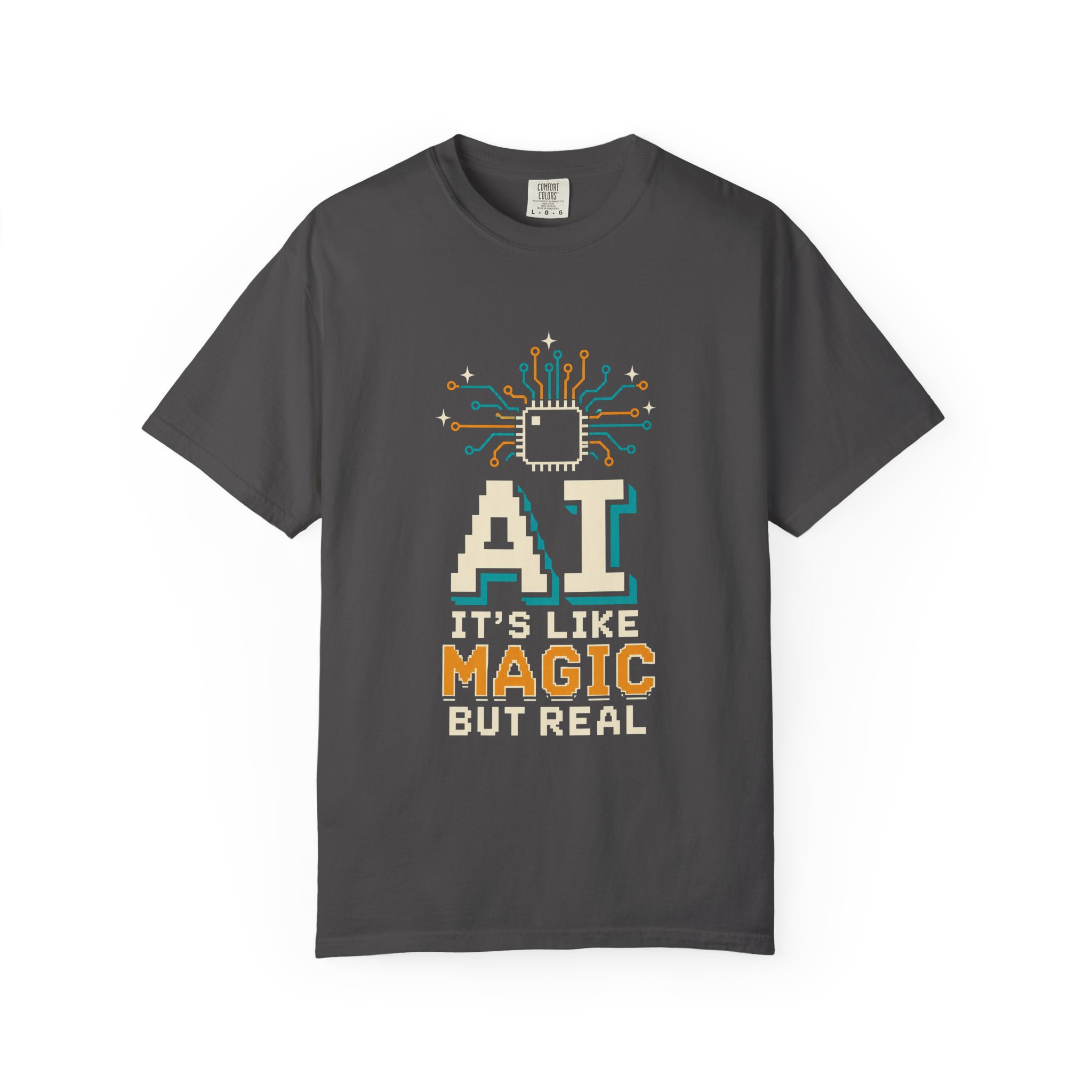 AI Magic Chip T-shirt in Graphite, front view