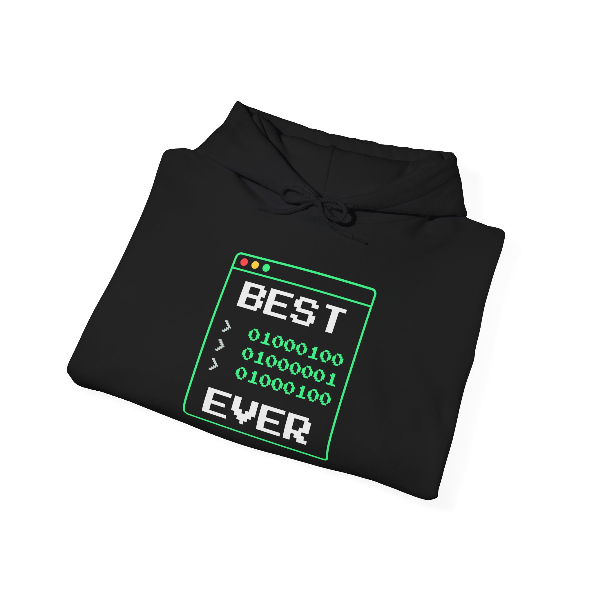 Best Dad Ever hoodie in Black, folded