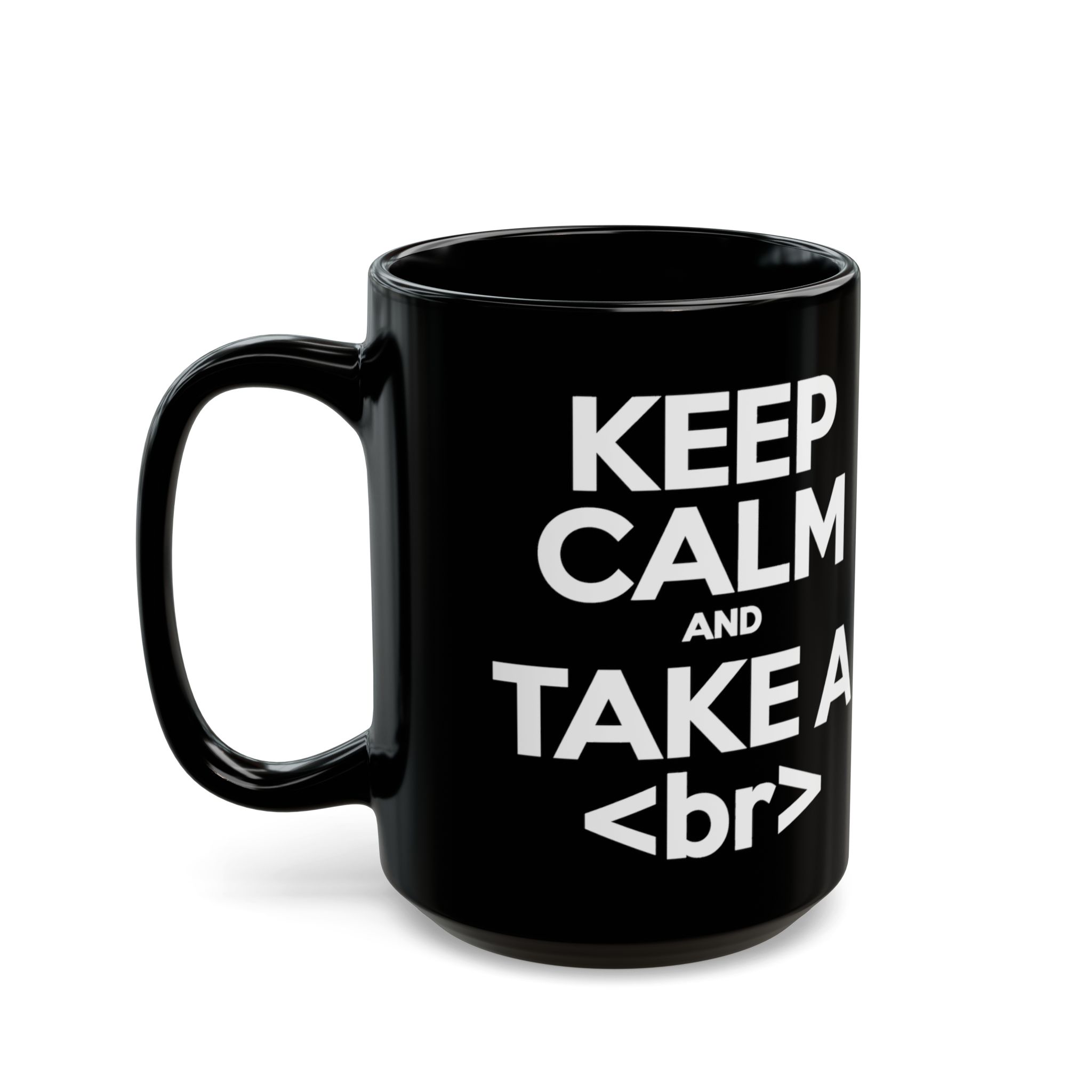 Keep Calm and Take a Break black mug, 15 oz, left side
