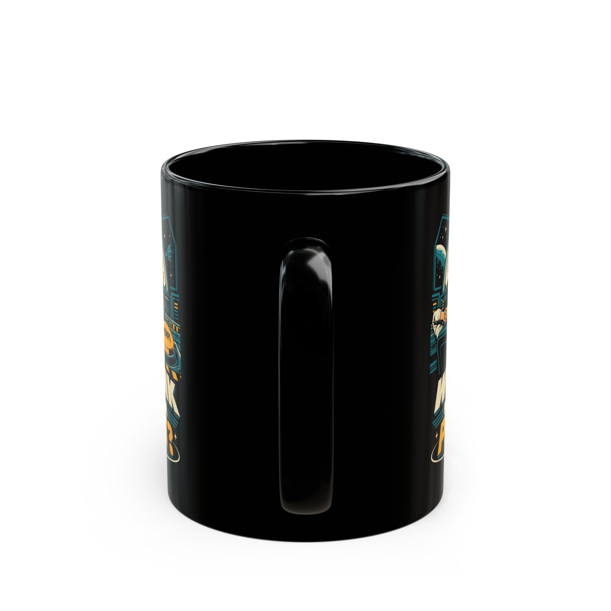 Prompt Mission Control black mug, 11 oz, back view