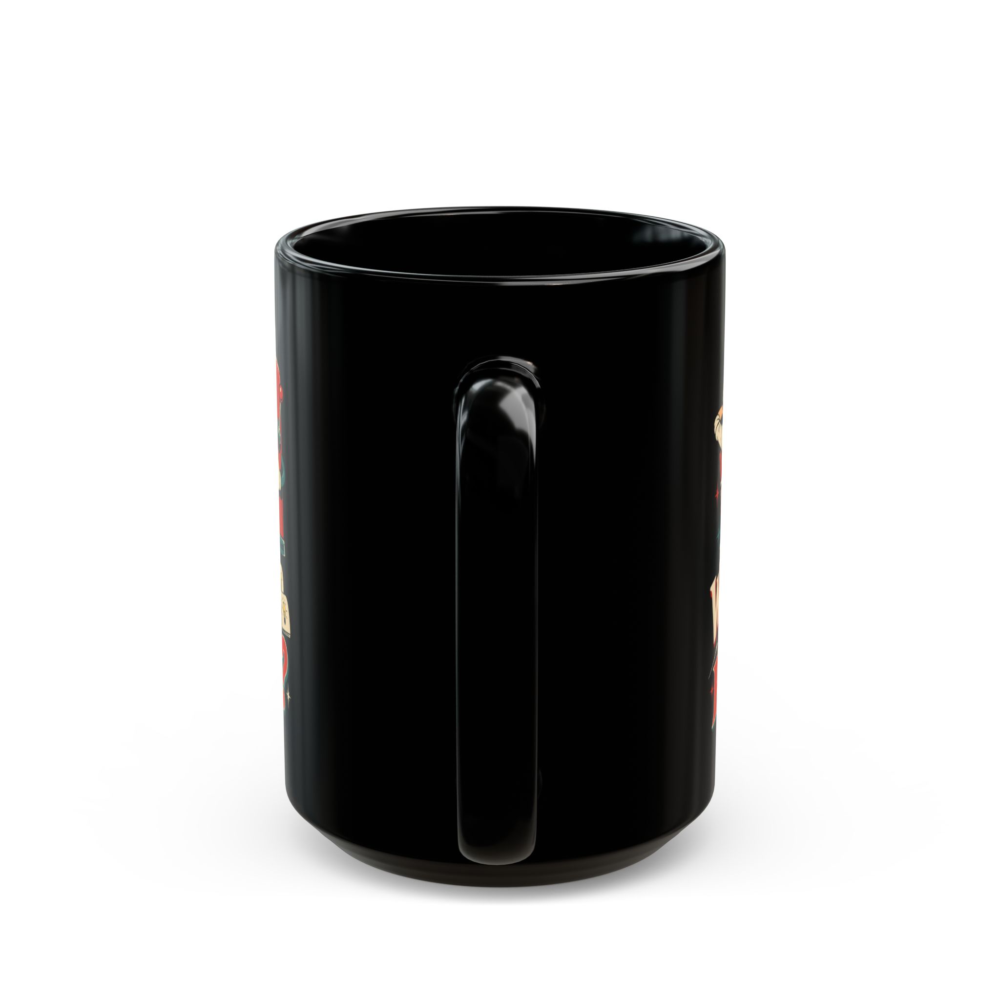Prompt Machine black mug, 15 oz, back view