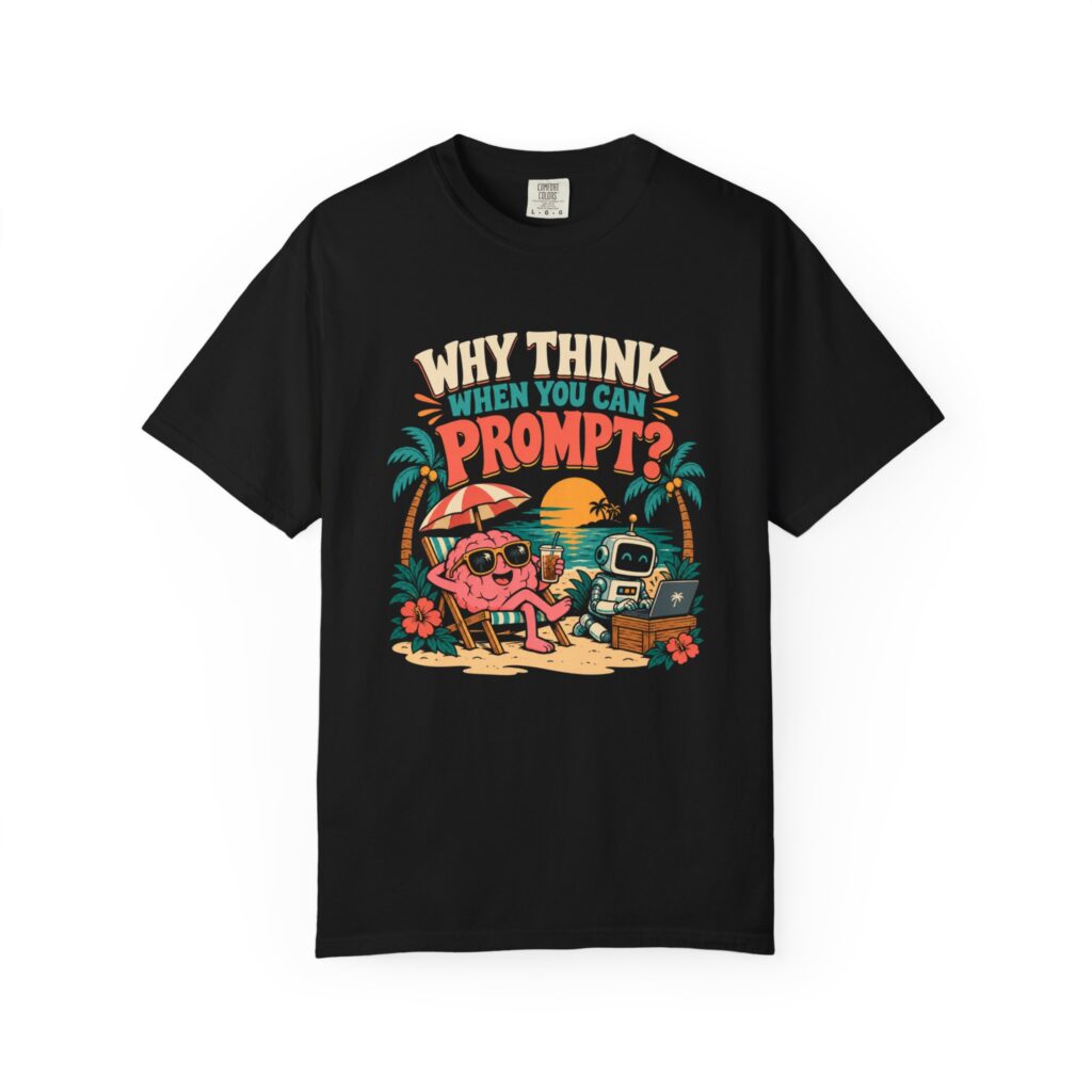 Prompt Beach Brain T-shirt in Black, front view