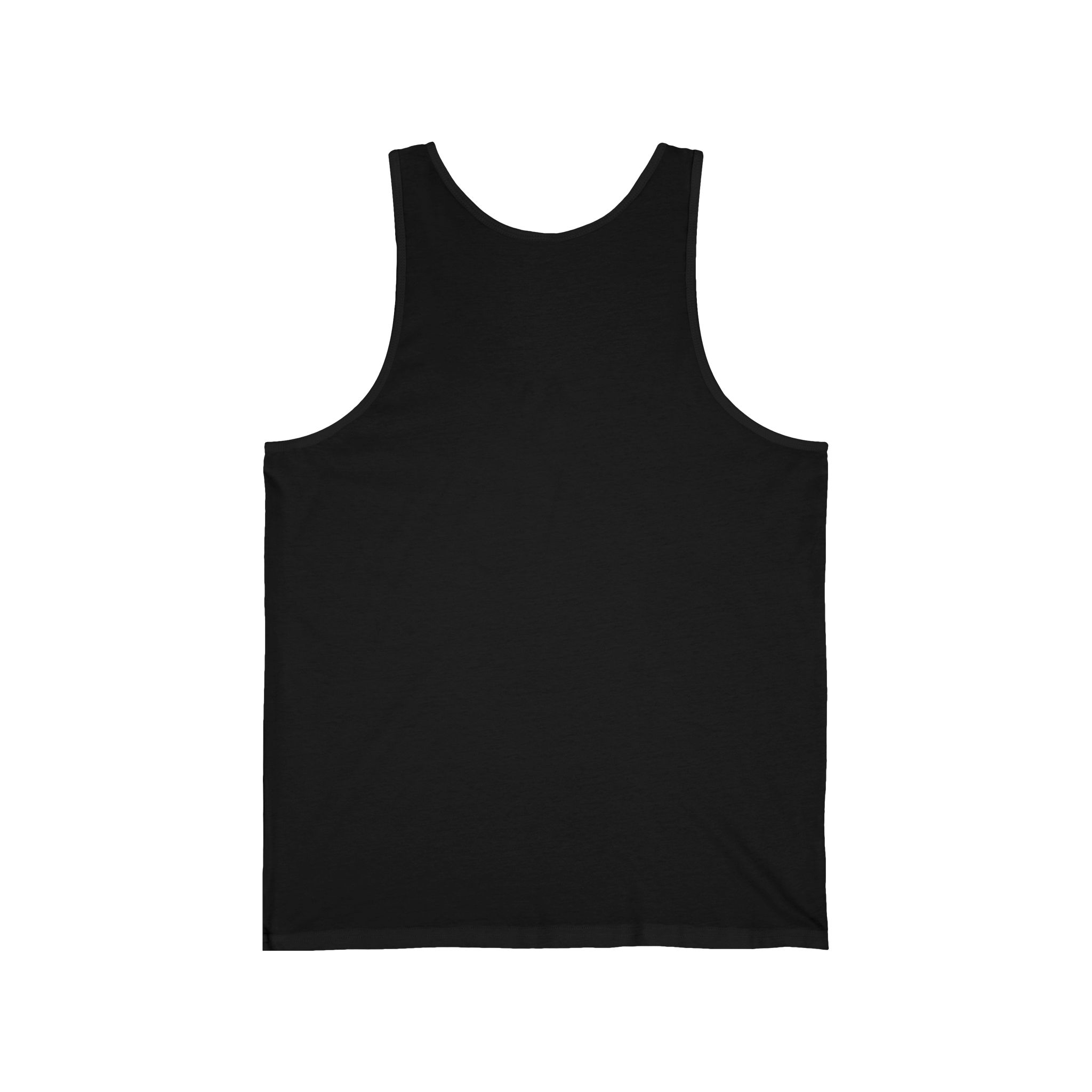 The Original Save Icon unisex tank in Black, back view