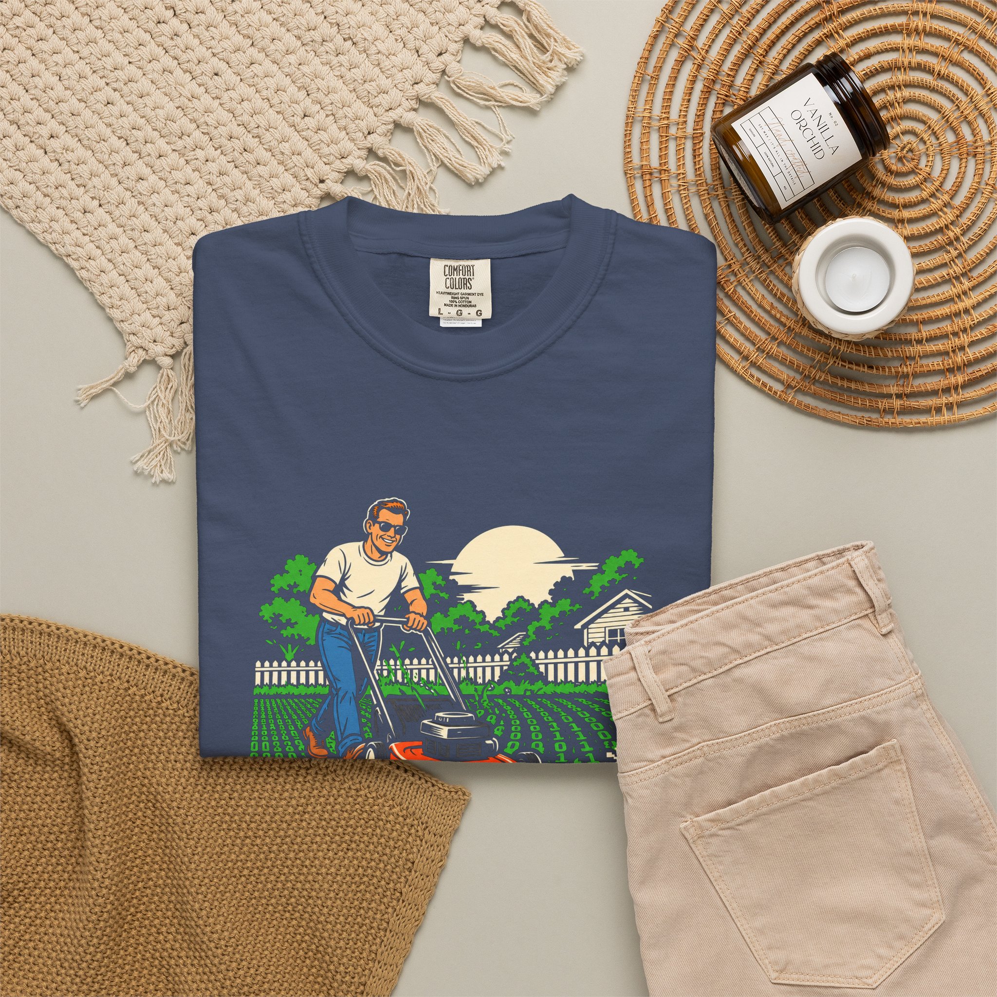 Bug-Free Backyard T-shirt in Midnight, folded 2