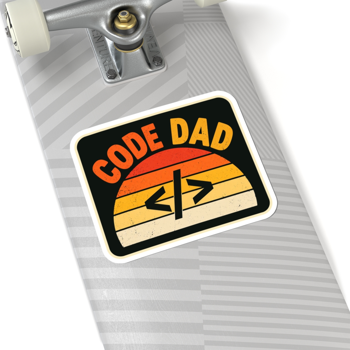 Code Dad sticker, 6 inch, on a laptop
