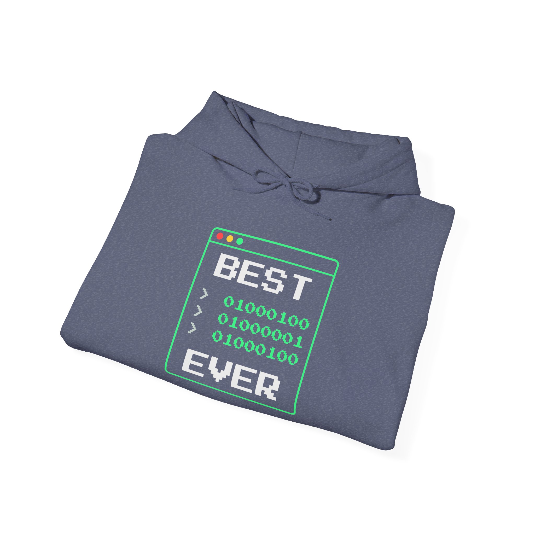 Best Dad Ever hoodie in Heather Navy, folded