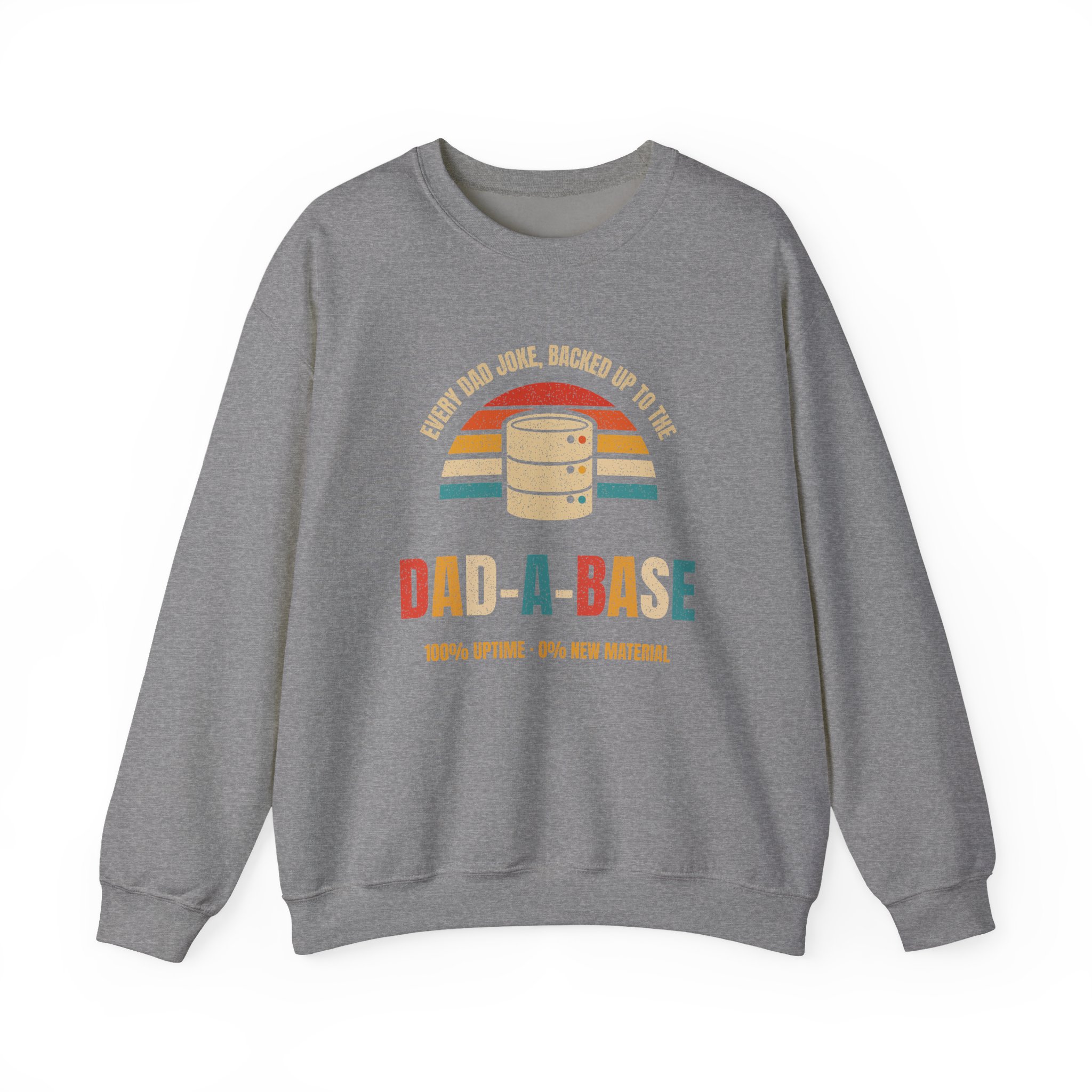 Dad-a-Base crewneck sweatshirt in Graphite Heather, front view