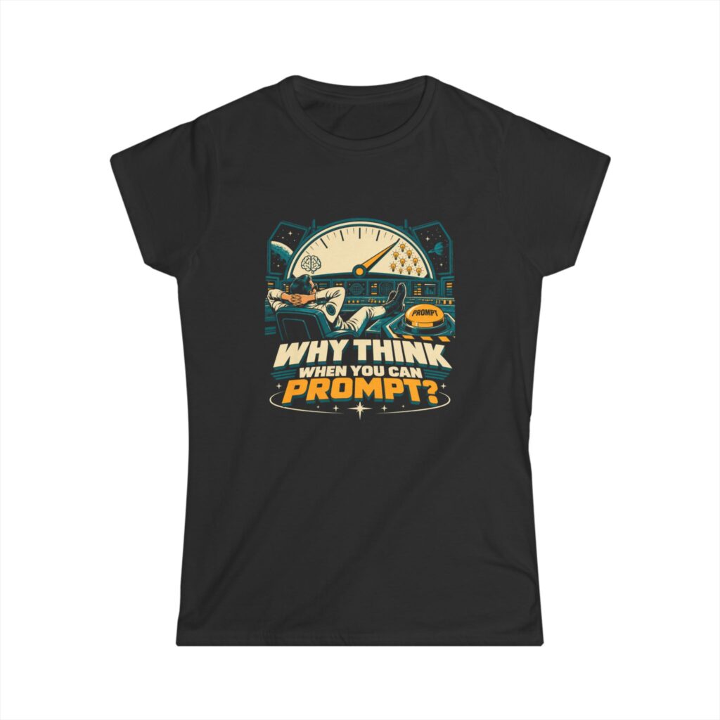 Prompt Mission Control women's T-shirt in Black, front view