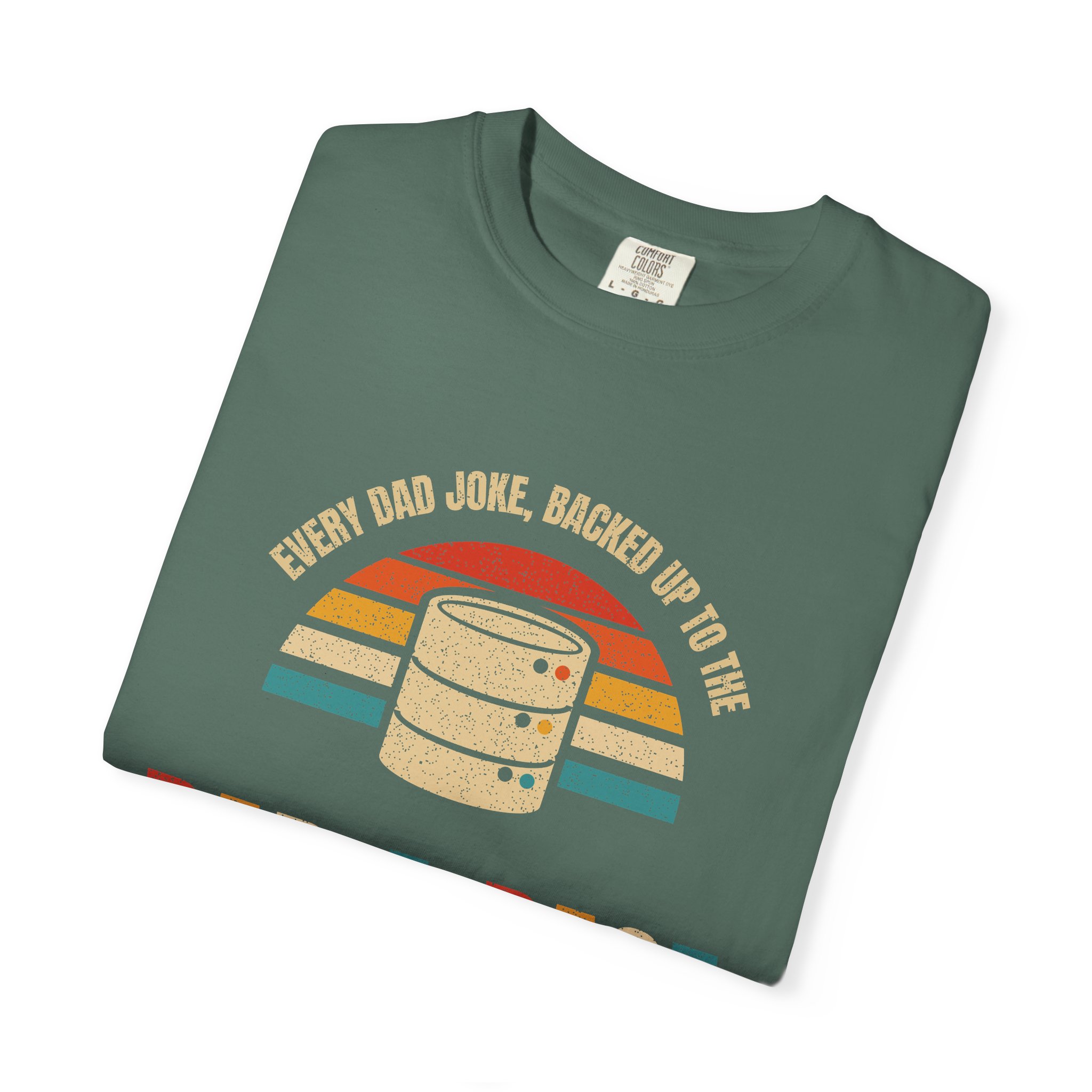 Dad-a-Base T-shirt in Blue Spruce, folded