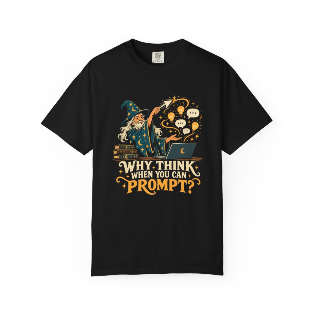 Prompt Wizard T-shirt in Black, front view