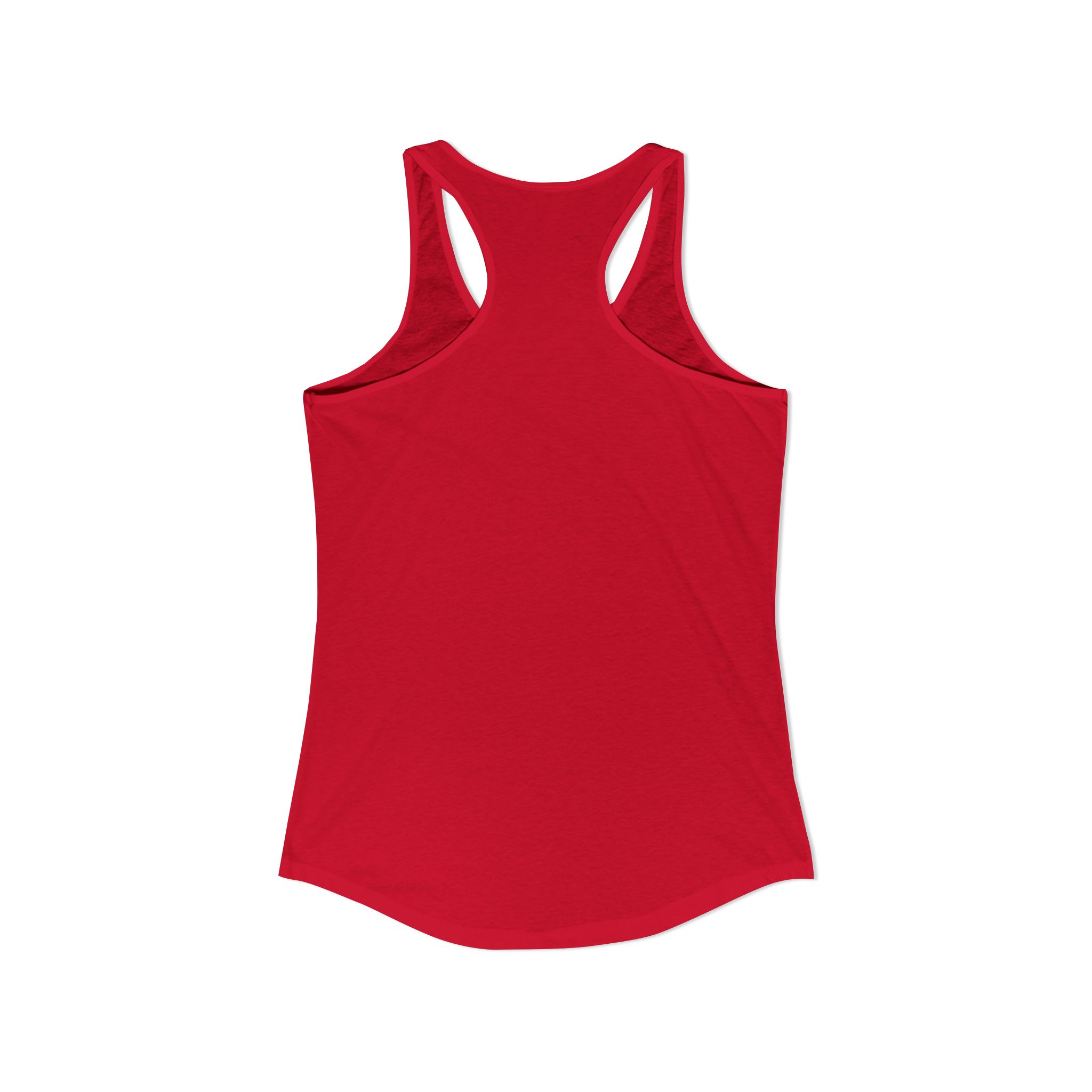 Geek Binary Code women's racerback tank in Solid Red, back view