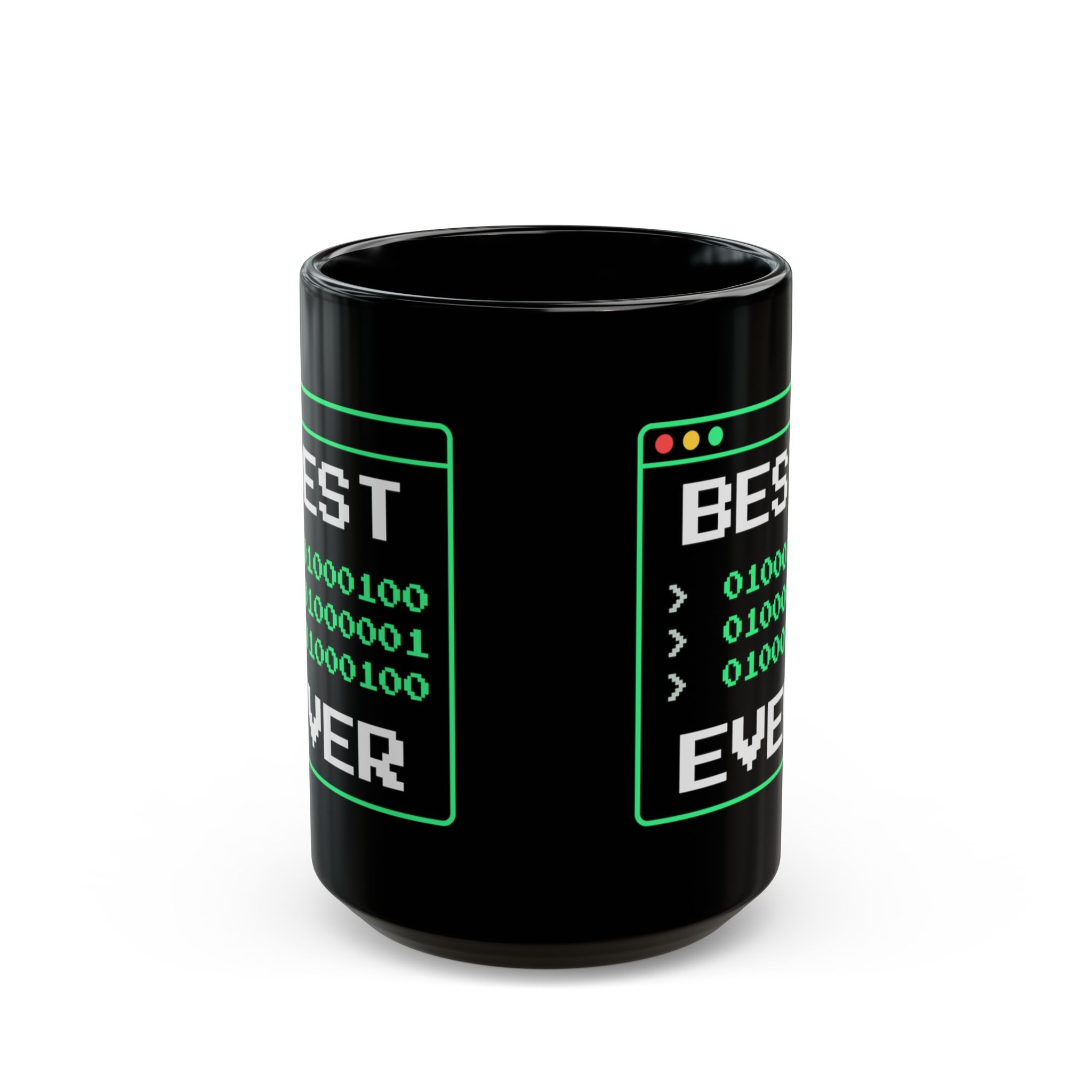 Best Dad Ever Mug — Binary "D-A-D" Funny Programmer Dad Black Coffee Mug - Image 5