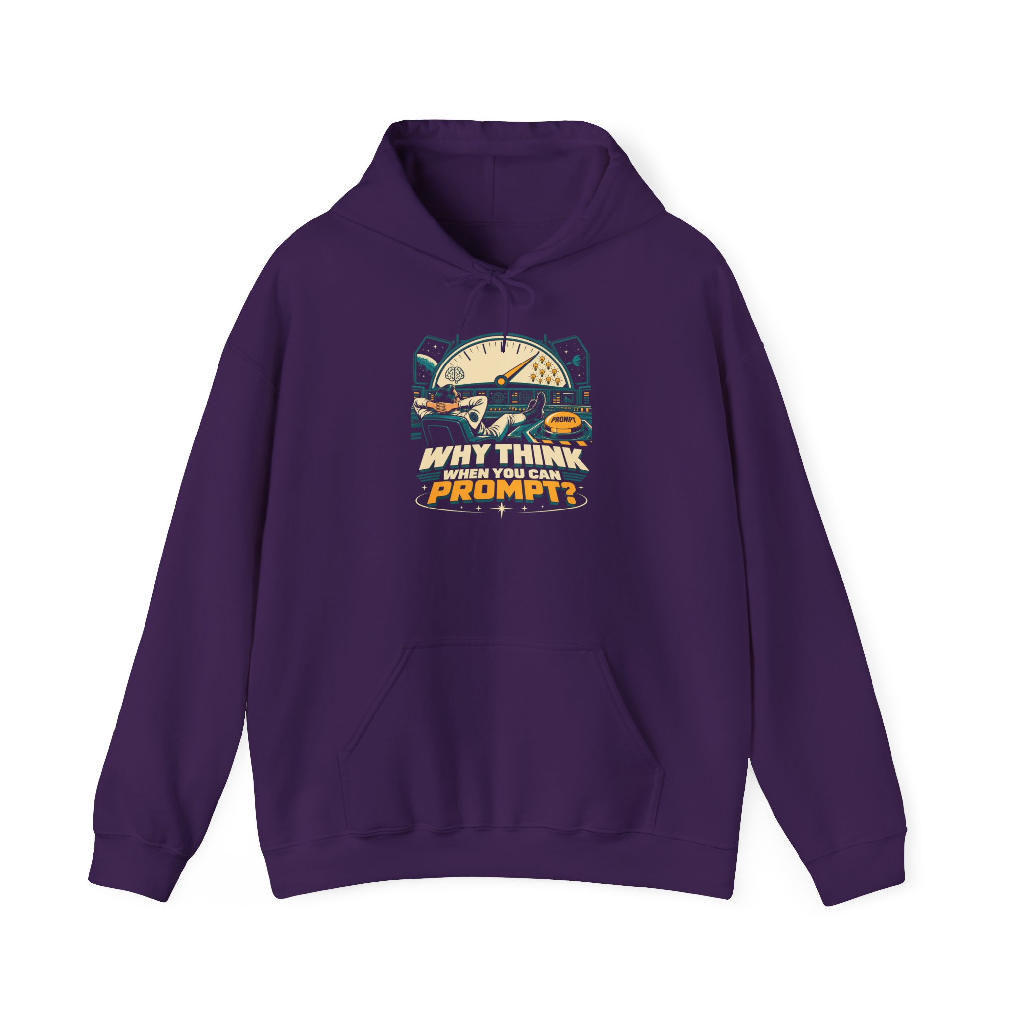 Prompt Mission Control hoodie in Purple, front view