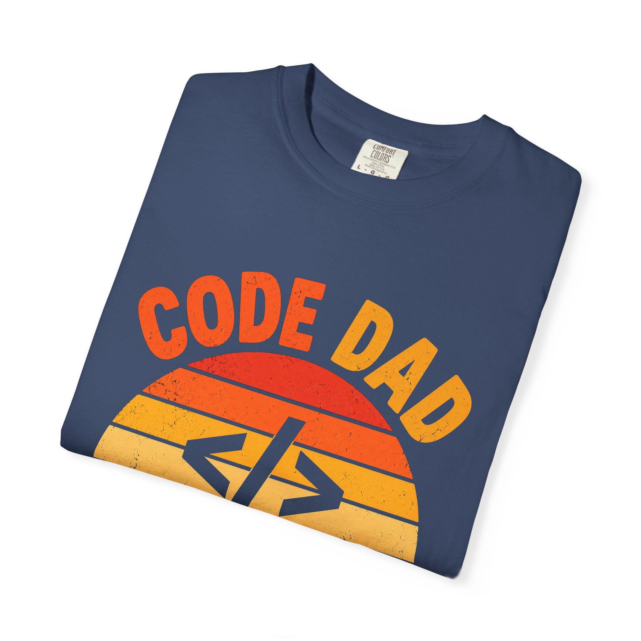 Code Dad T-shirt in China Blue, folded