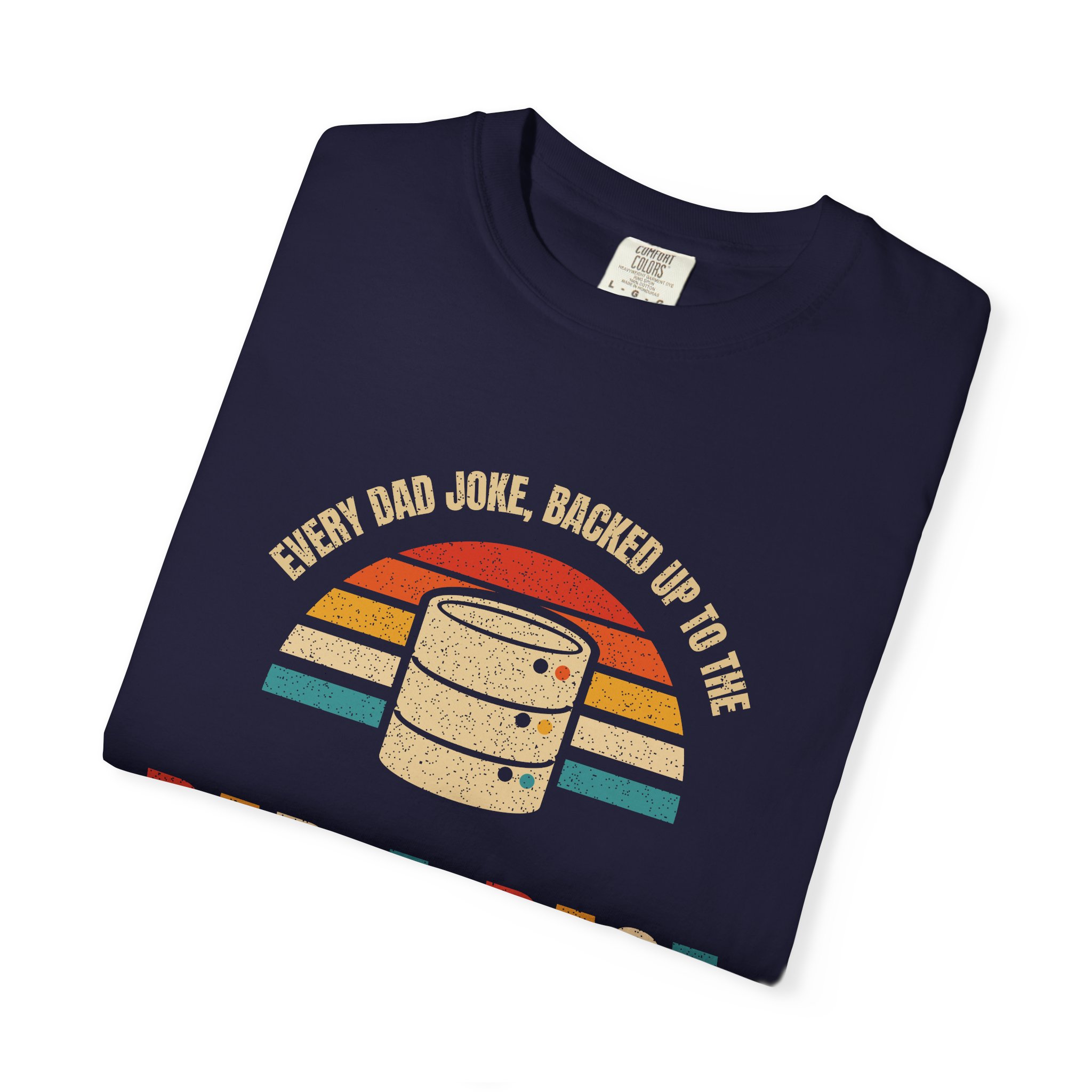 Dad-a-Base T-shirt in True Navy, folded