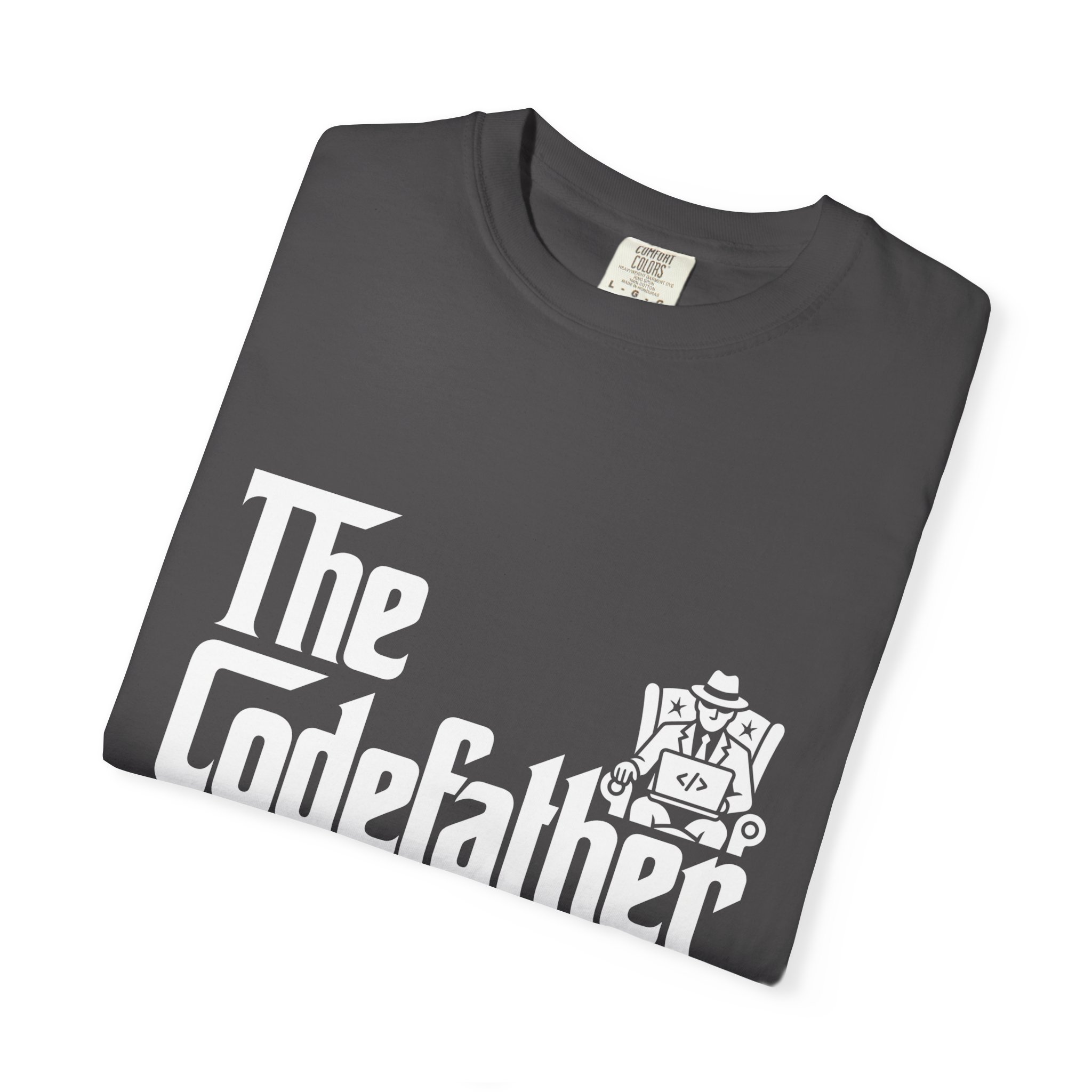 The Codefather T-shirt in Graphite, folded