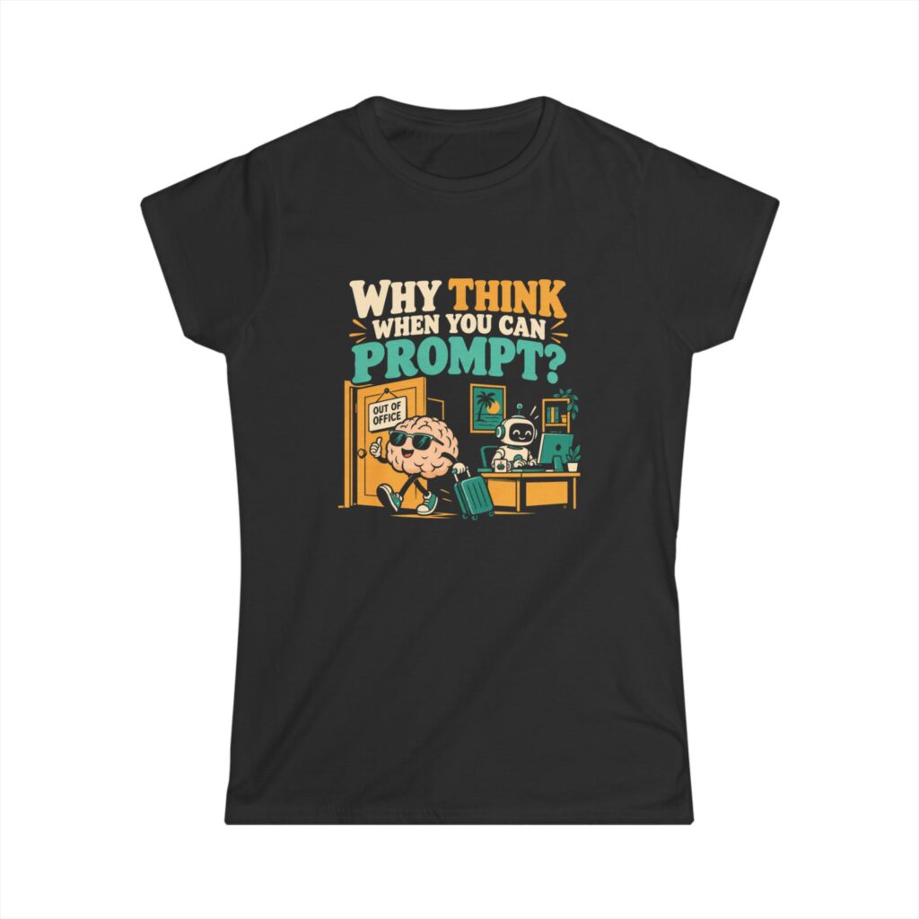 Prompt Out of Office women's T-shirt in Black, front view