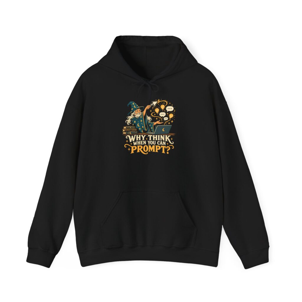 Prompt Wizard hoodie in Black, front view