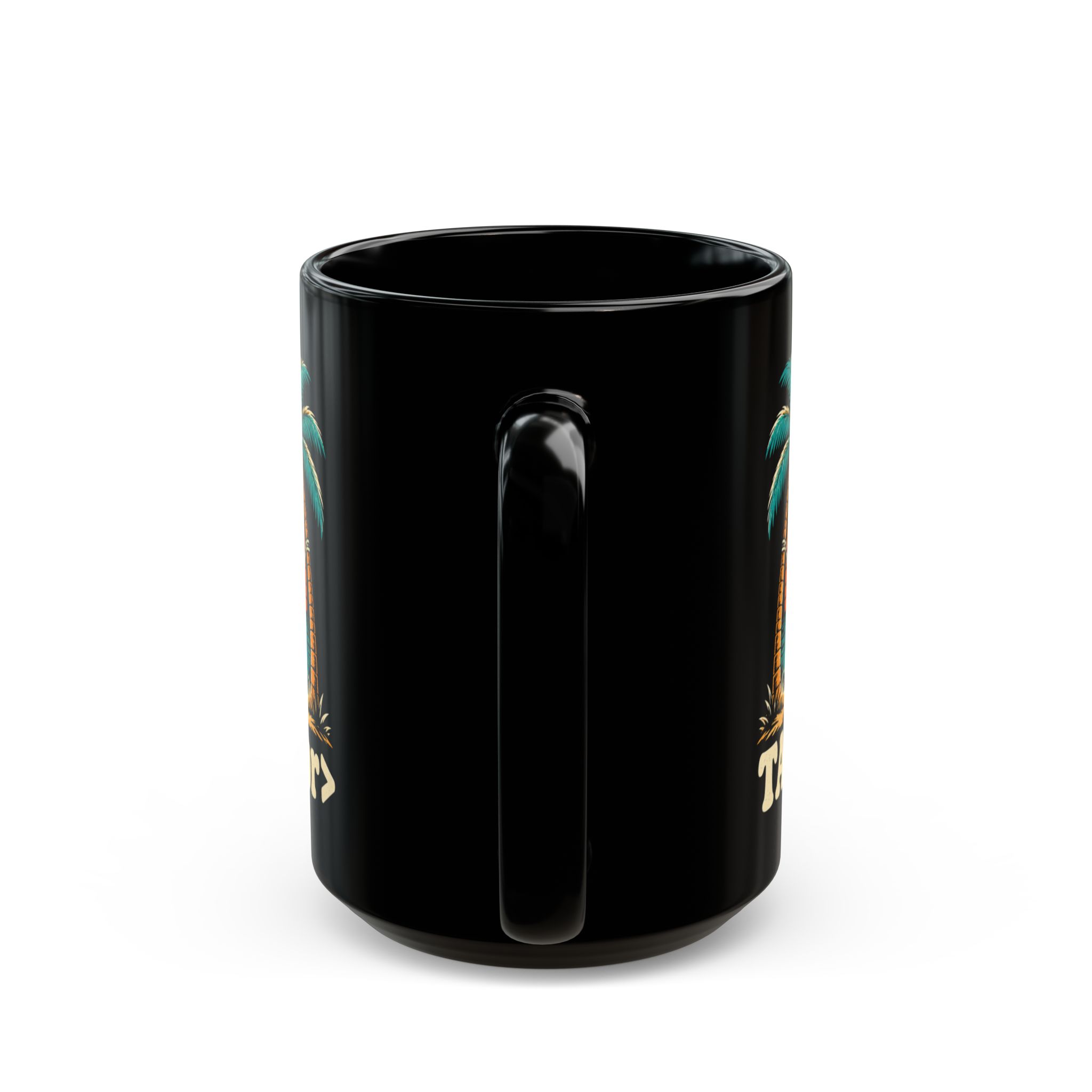 Take a Break Hammock black mug, 15 oz, back view