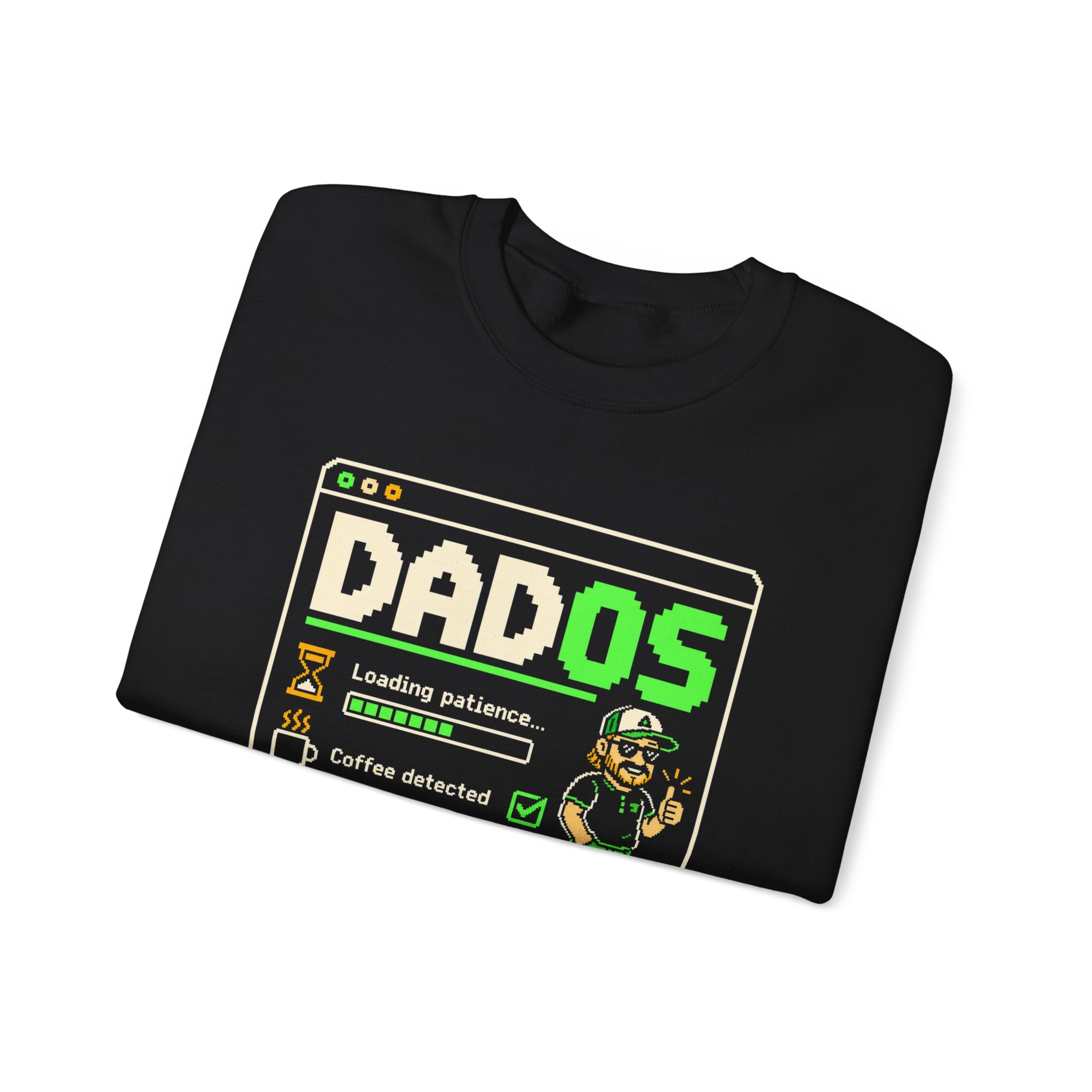 DadOS crewneck sweatshirt in Black, folded