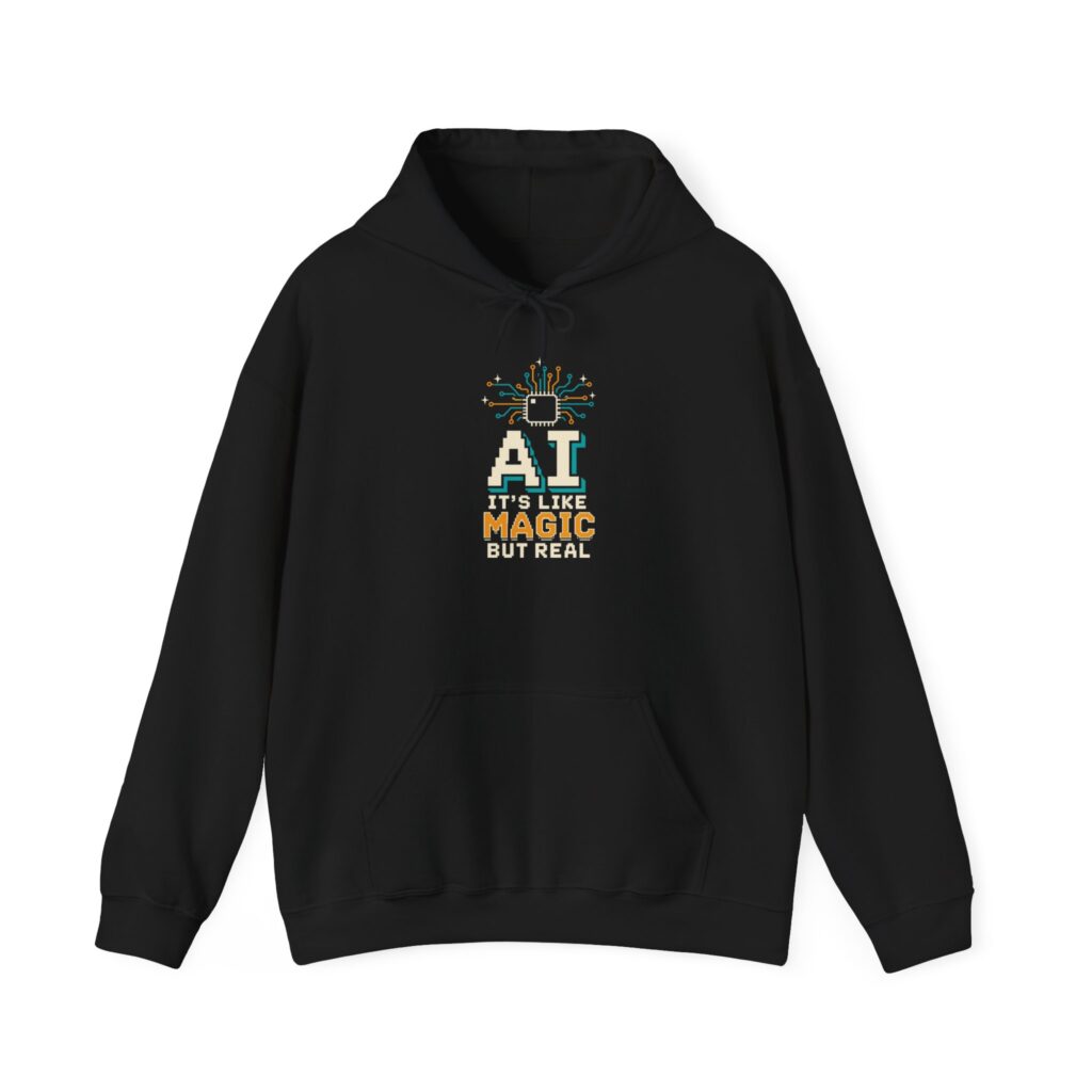 AI Magic Chip hoodie in Black, front view