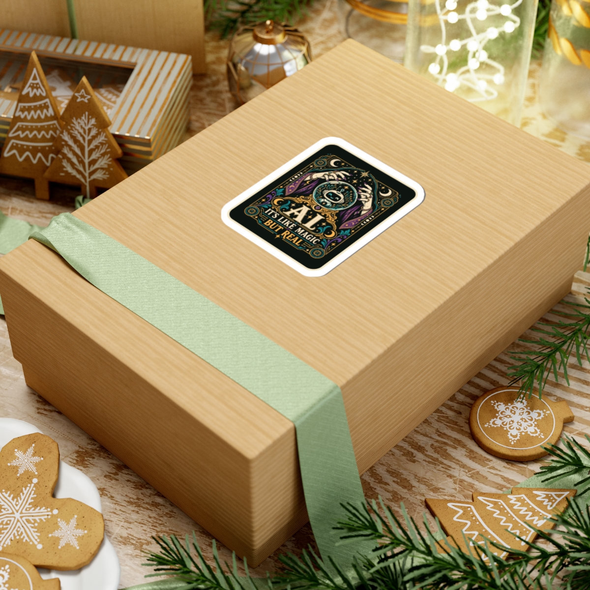 AI Magic Crystal Ball sticker, 3 inch, lifestyle
