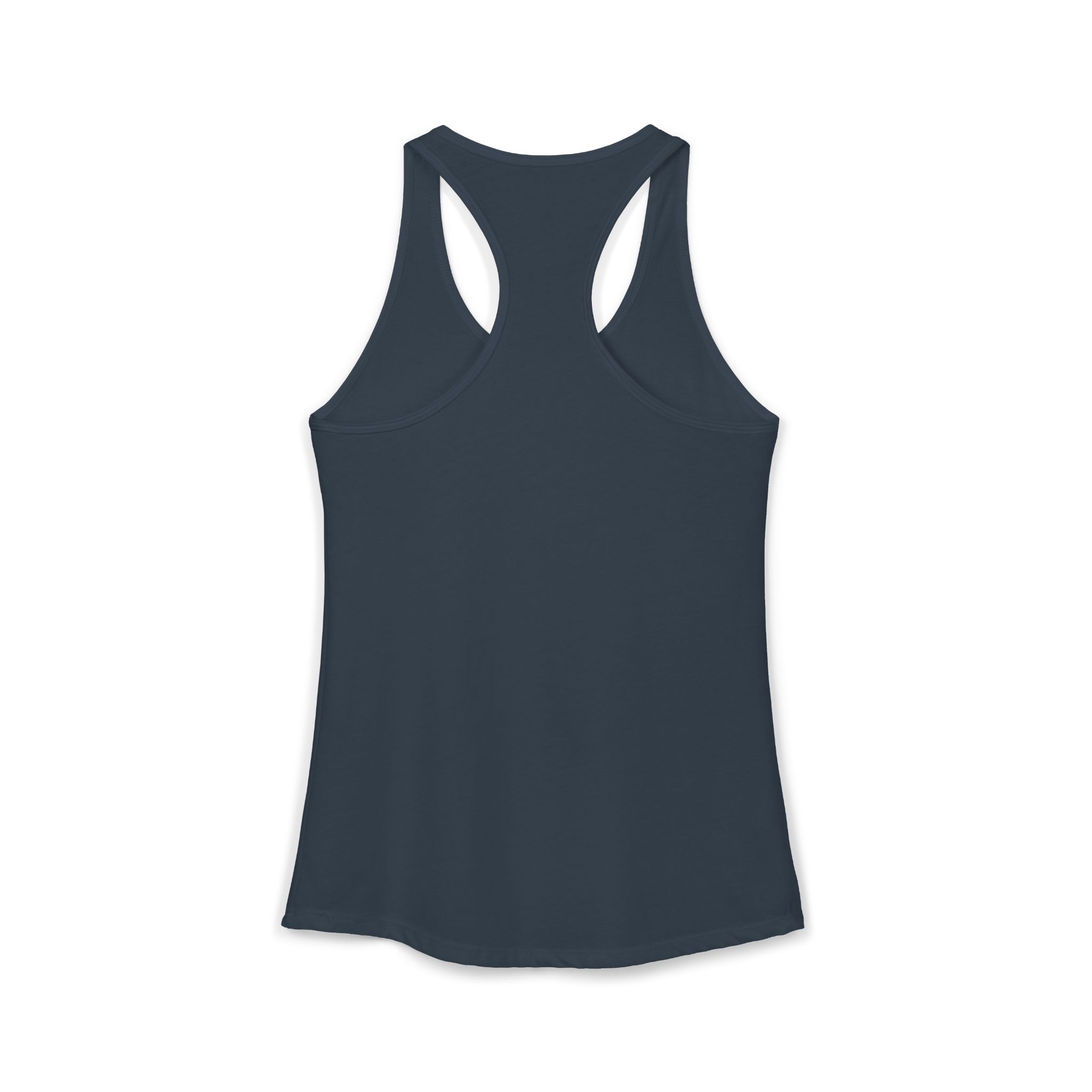 AI Magic Chip women's racerback tank in Solid Indigo, back view, second angle