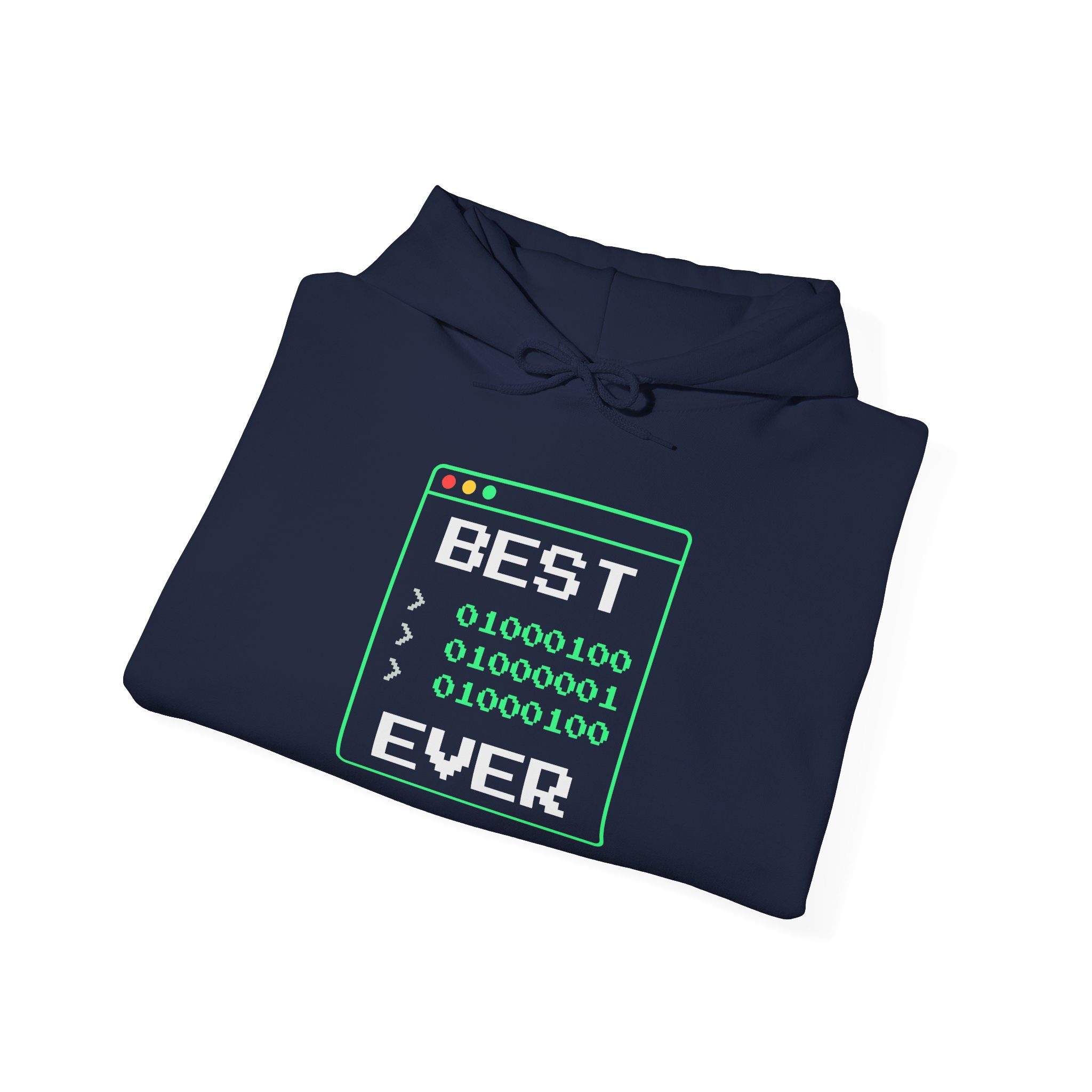 Best Dad Ever hoodie in Navy, folded
