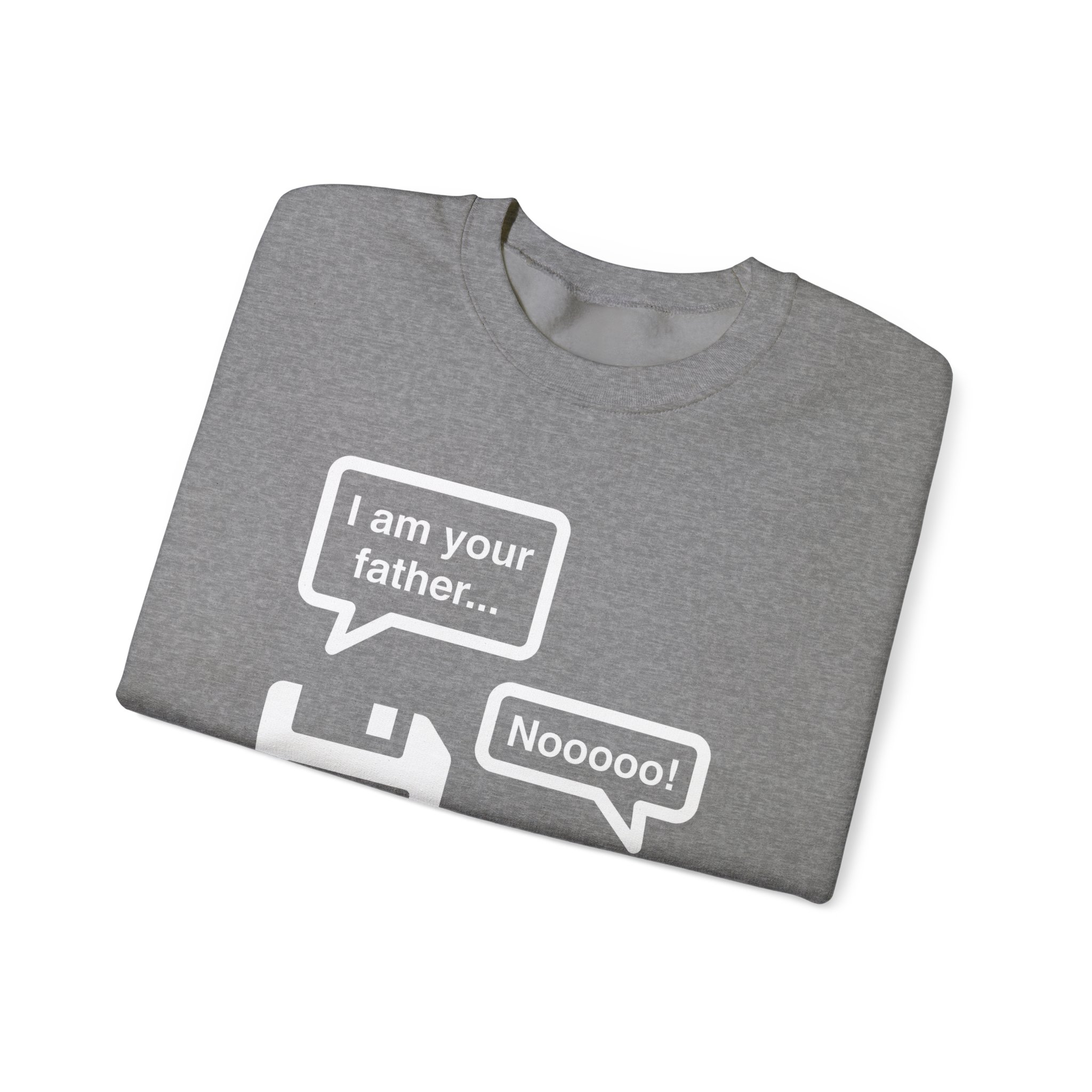 The Data Awakens crewneck sweatshirt in Graphite Heather, folded