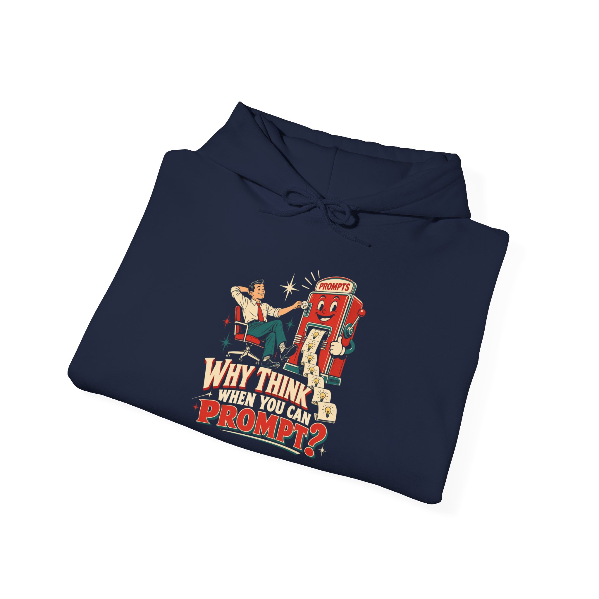 Prompt Machine hoodie in Navy, folded
