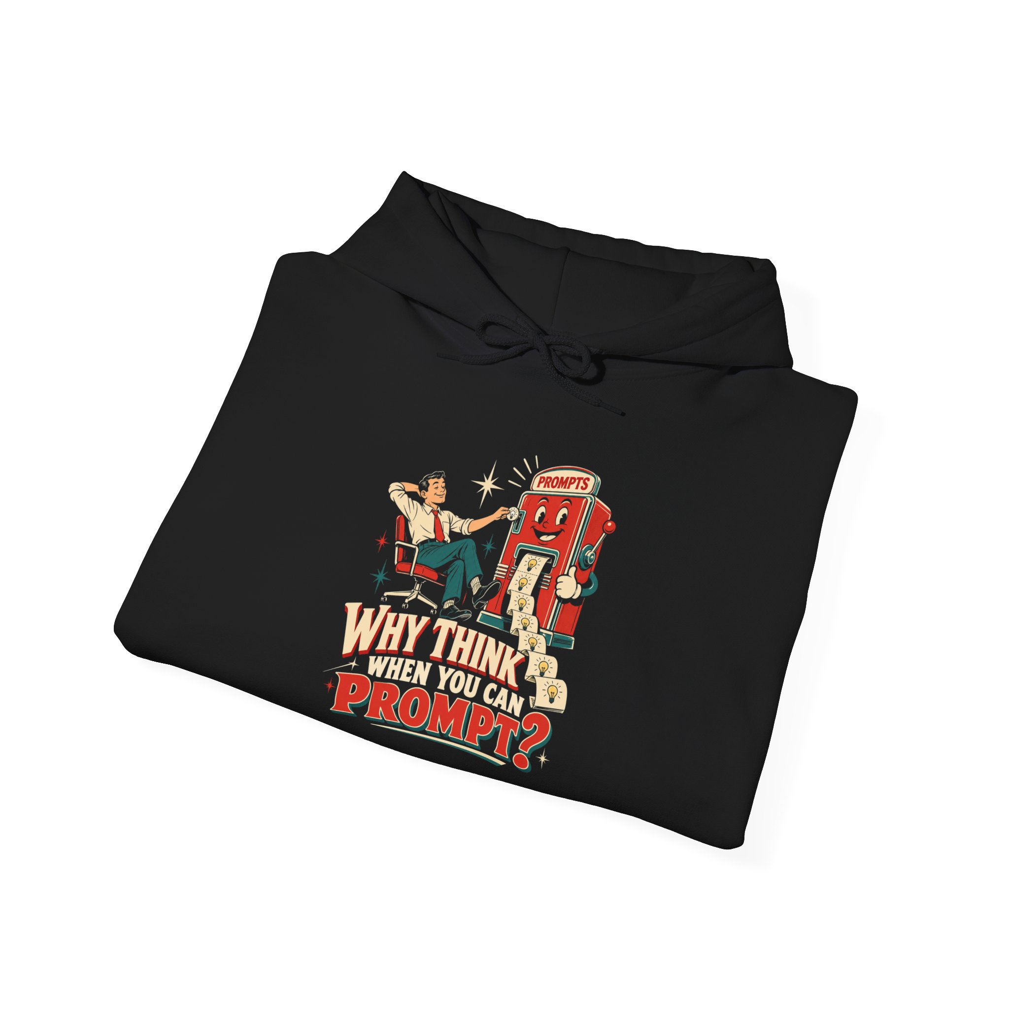Prompt Machine hoodie in Black, folded