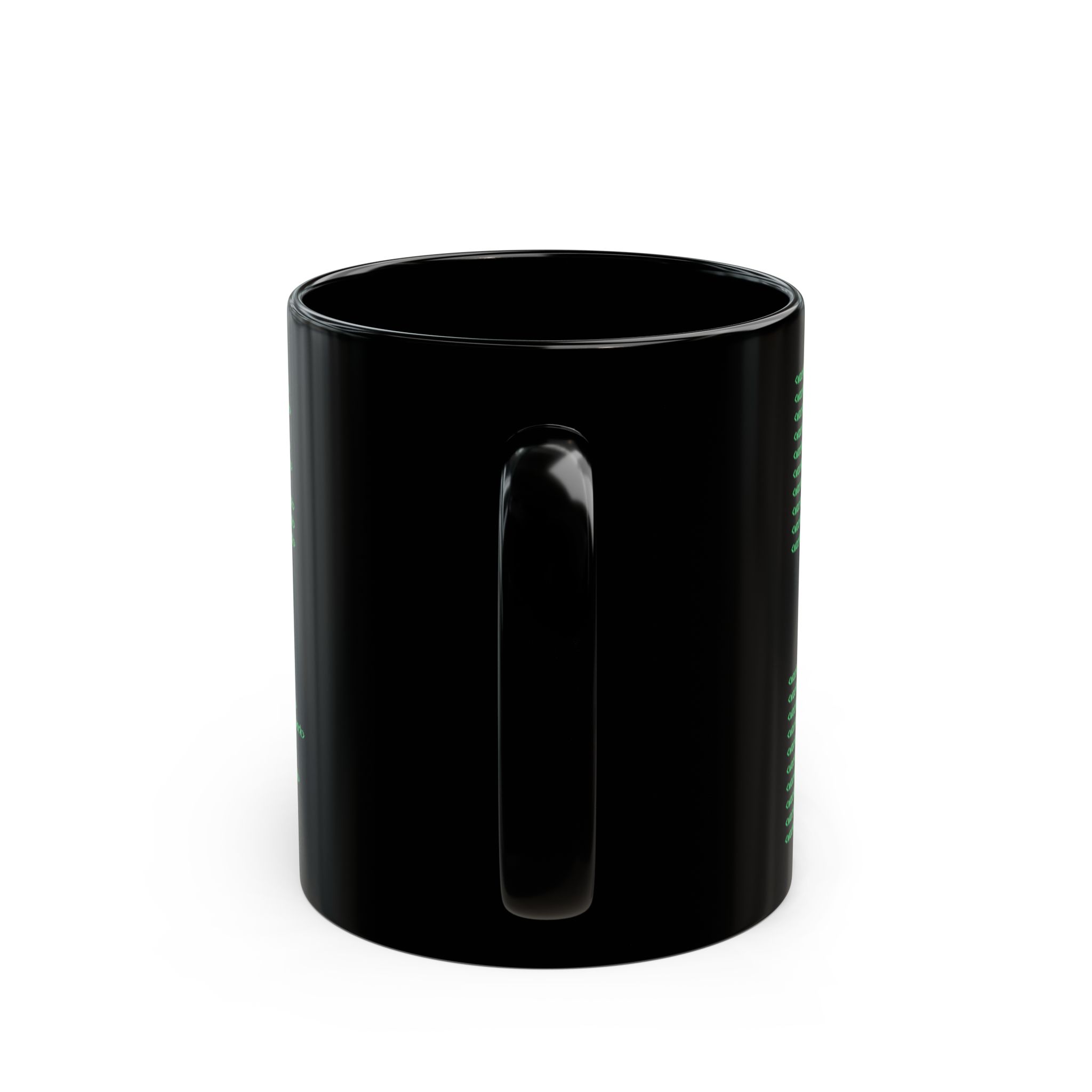 Work Work Break black mug, 11 oz, back view