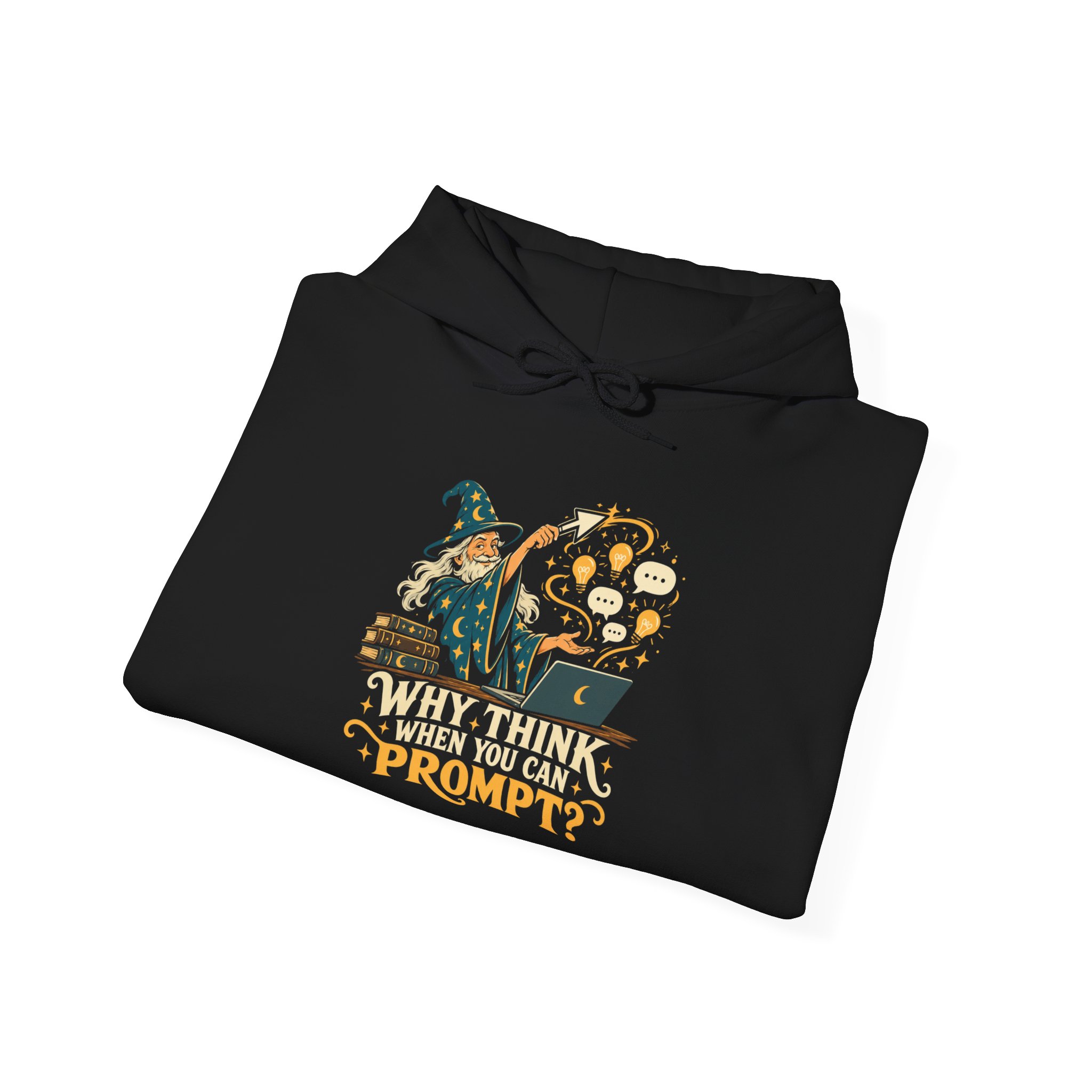 Prompt Wizard hoodie in Black, folded