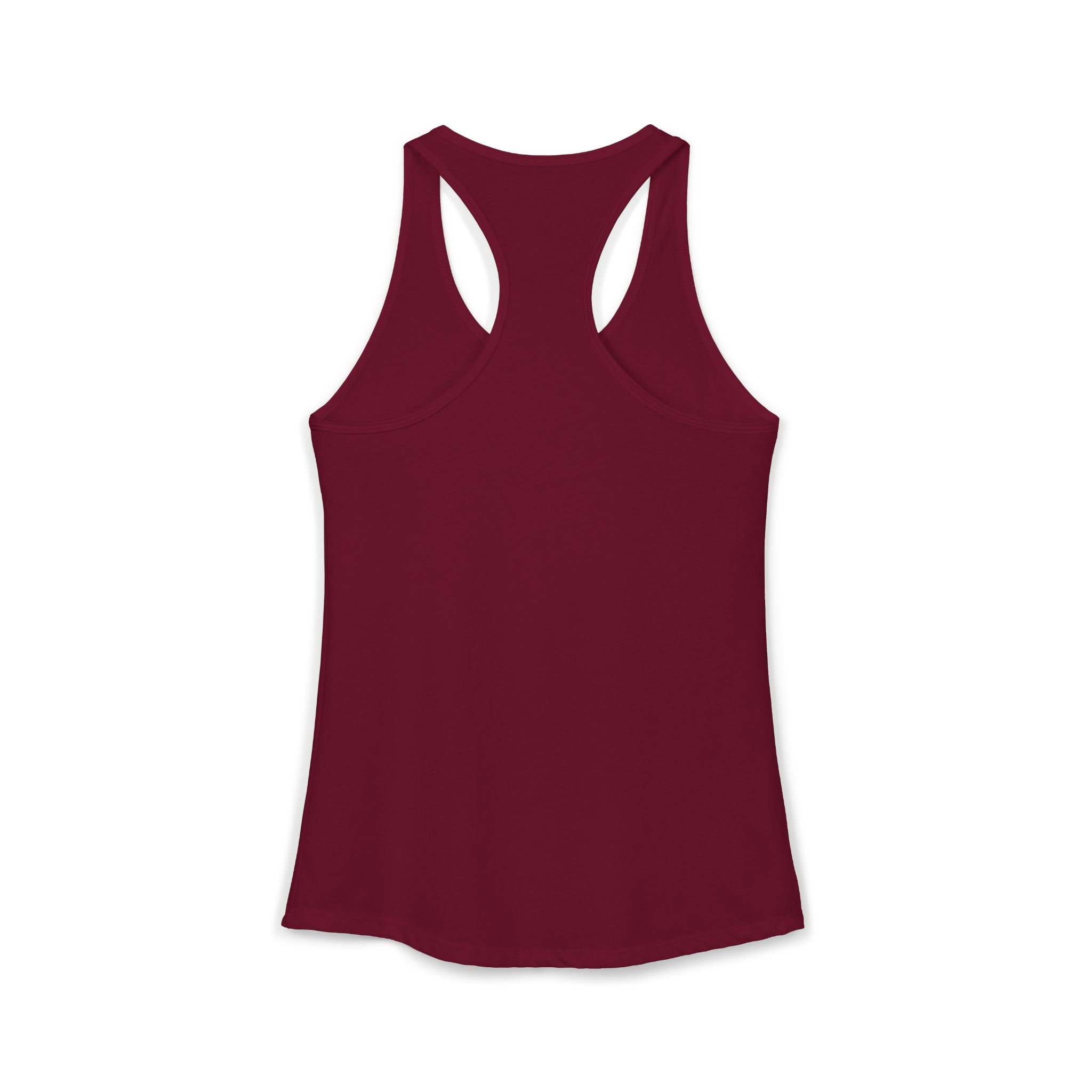 Roll With It QR Code women's racerback tank in Solid Cardinal Red, back view, second angle