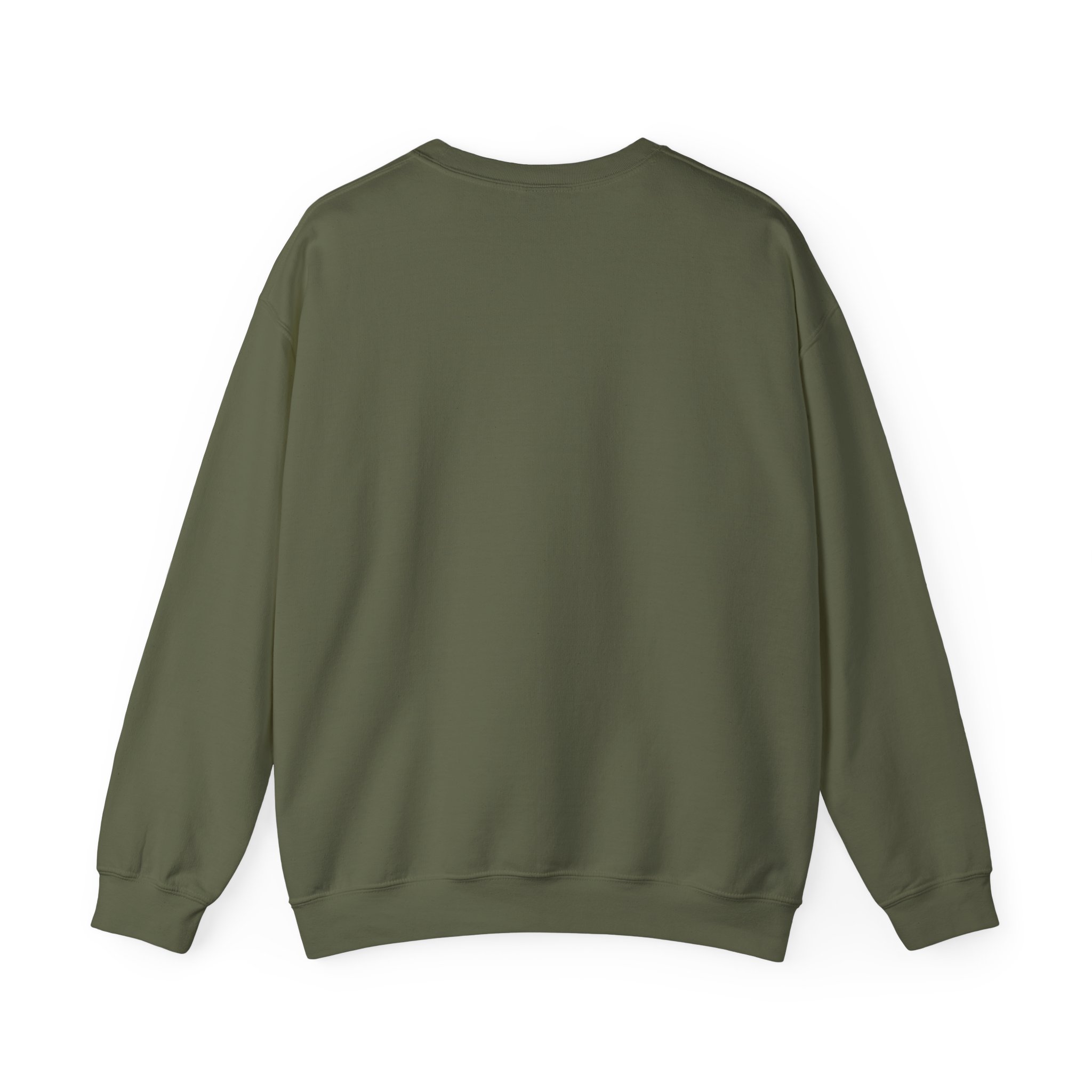 Dad-a-Base crewneck sweatshirt in Military Green, back view