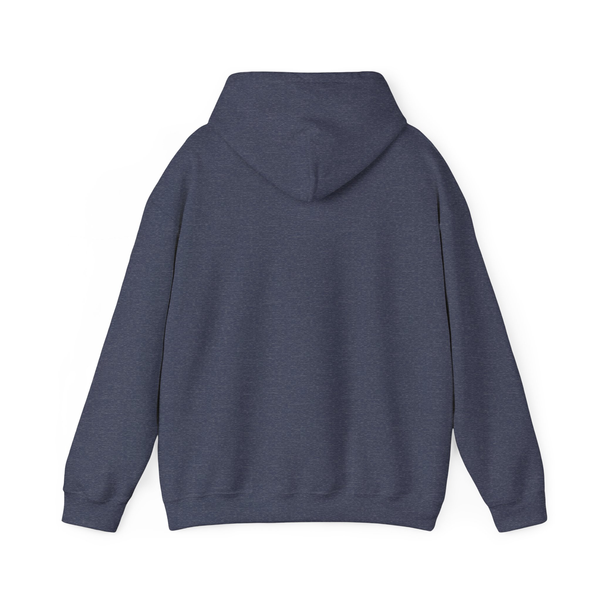 Why Think When You Can Prompt hoodie in Heather Sport Dark Navy, back view