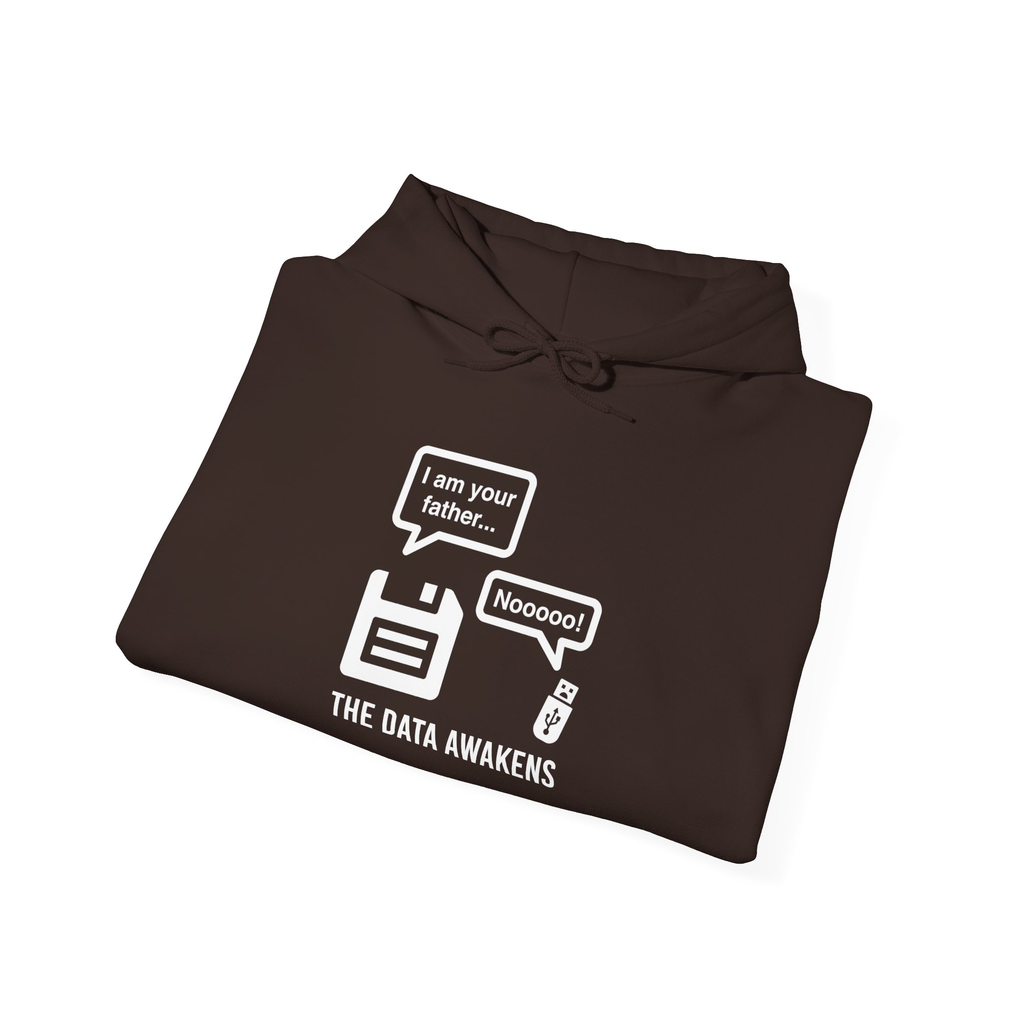 The Data Awakens hoodie in Dark Chocolate, folded