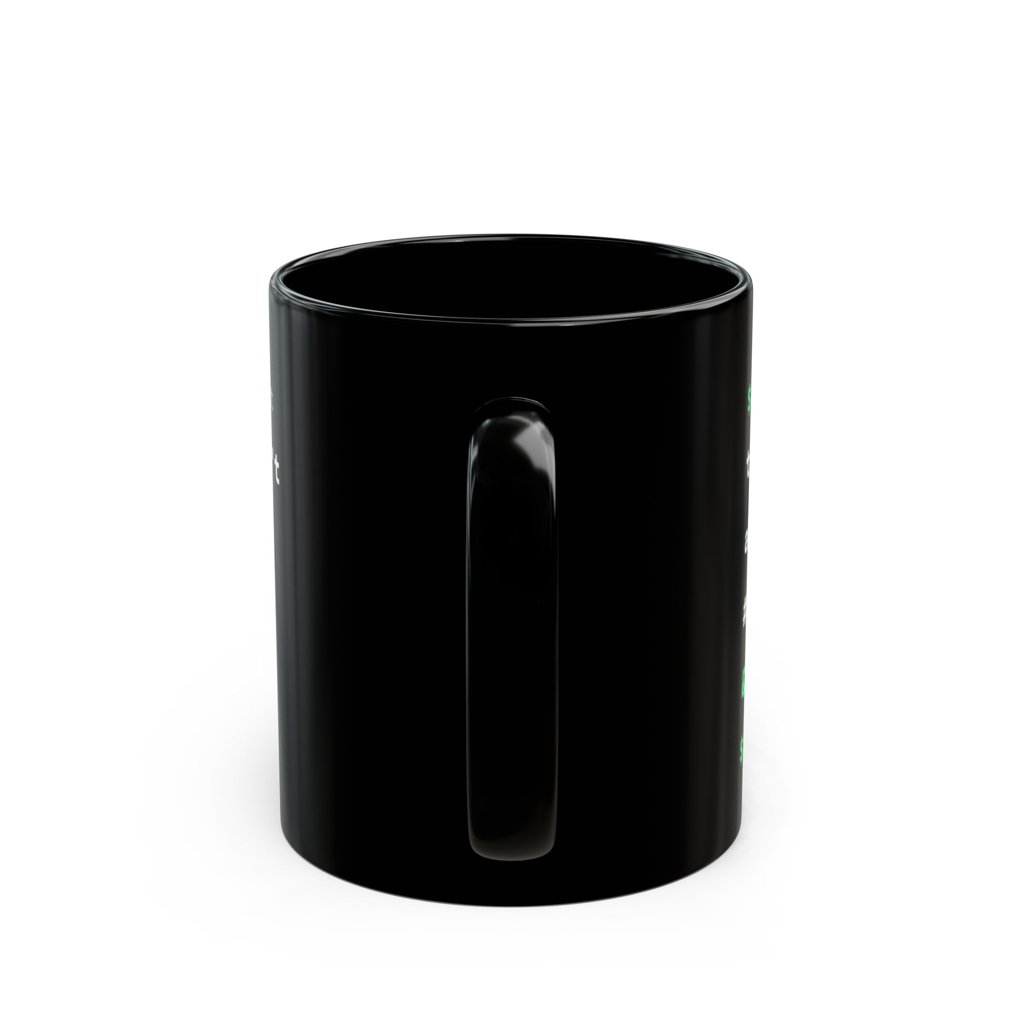 cat truth.txt black mug, 11 oz, back view