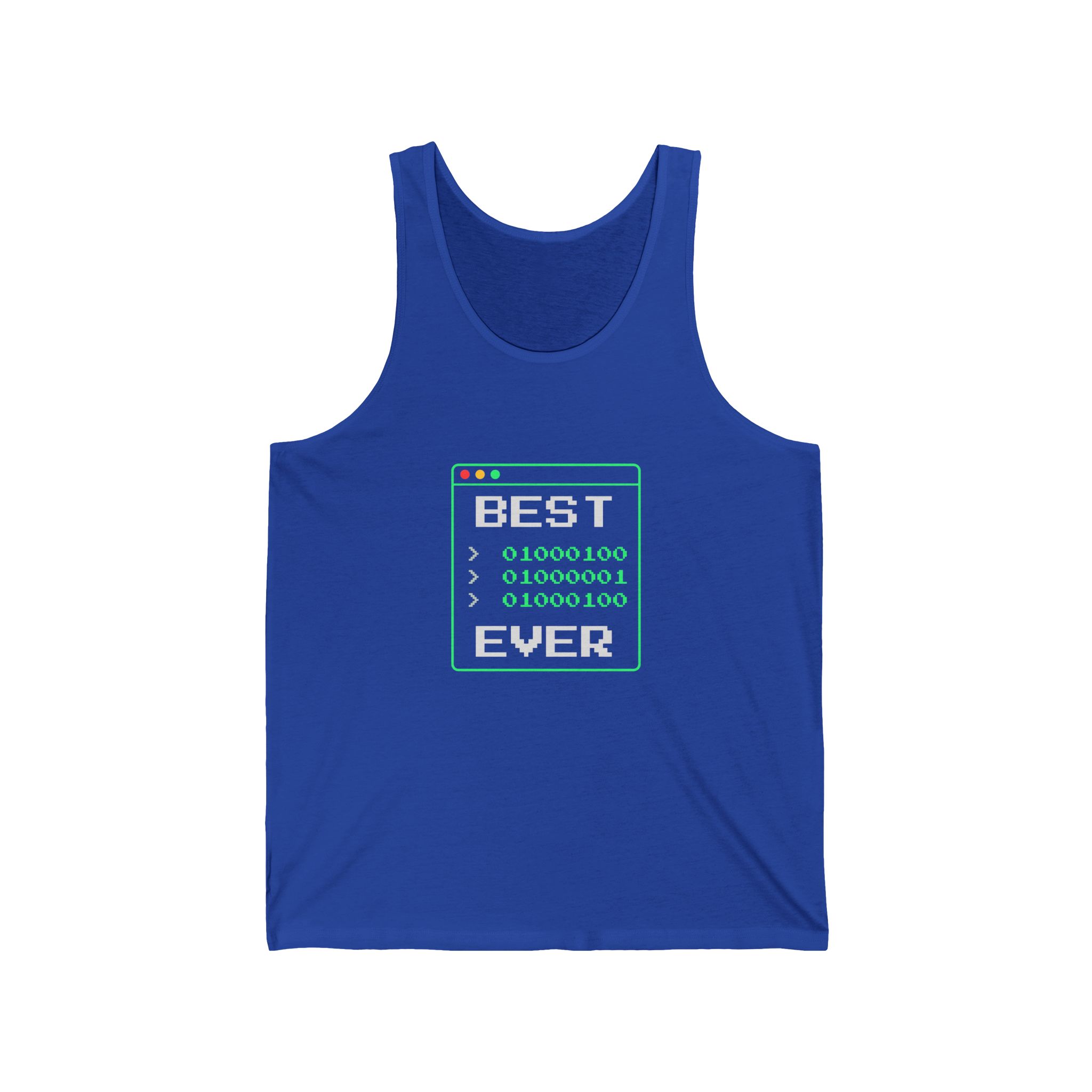 Best Dad Ever unisex tank in True Royal, front view