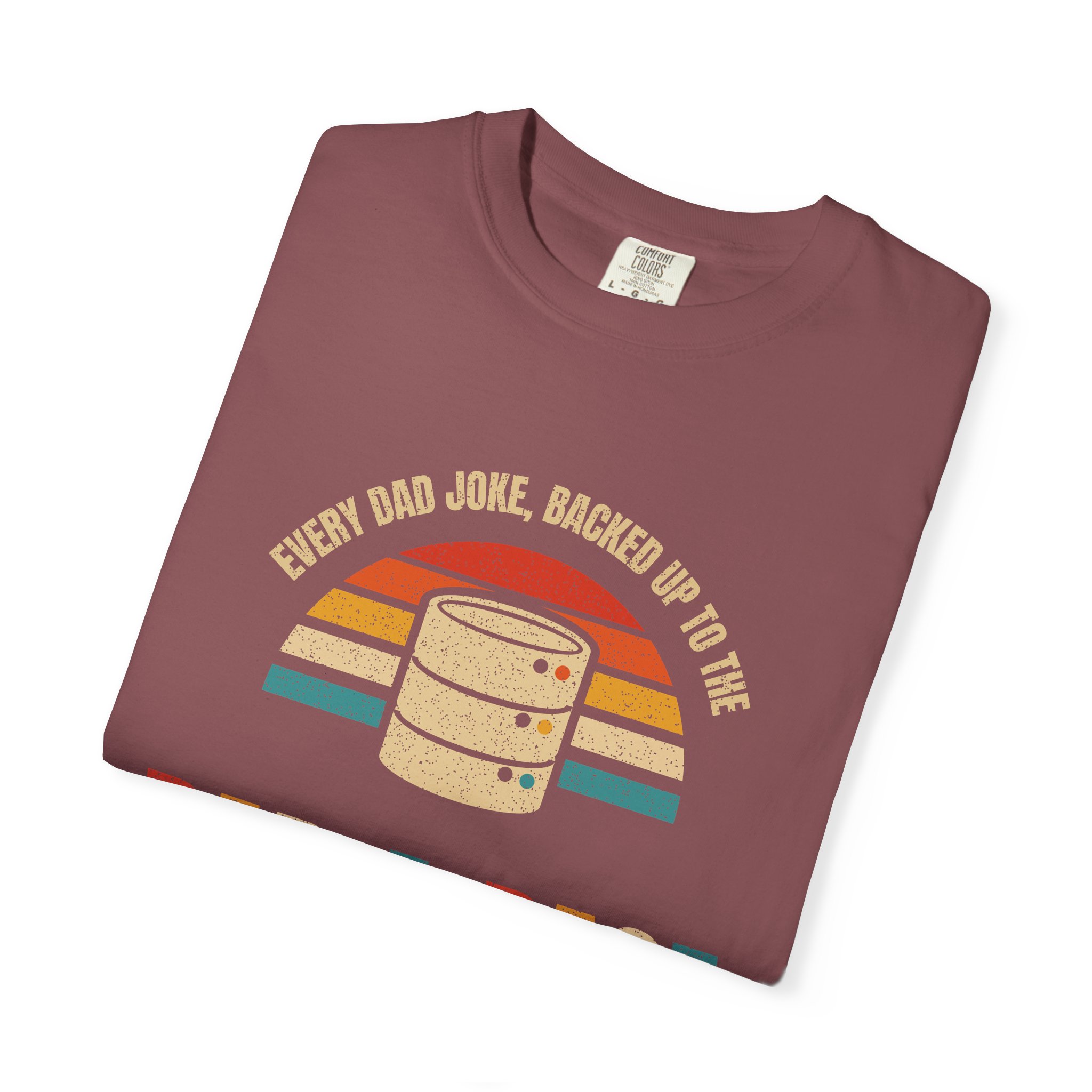 Dad-a-Base T-shirt in Brick, folded