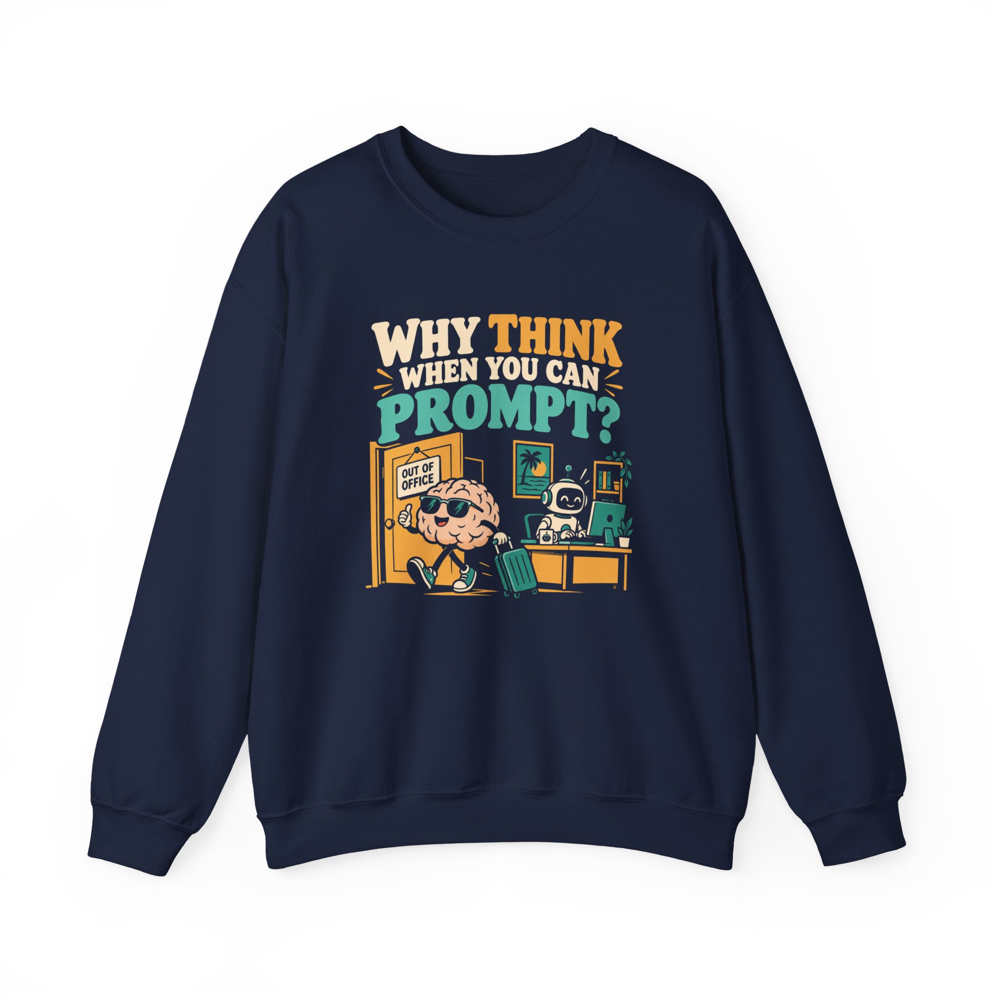 Prompt Out of Office crewneck sweatshirt in Navy, front view
