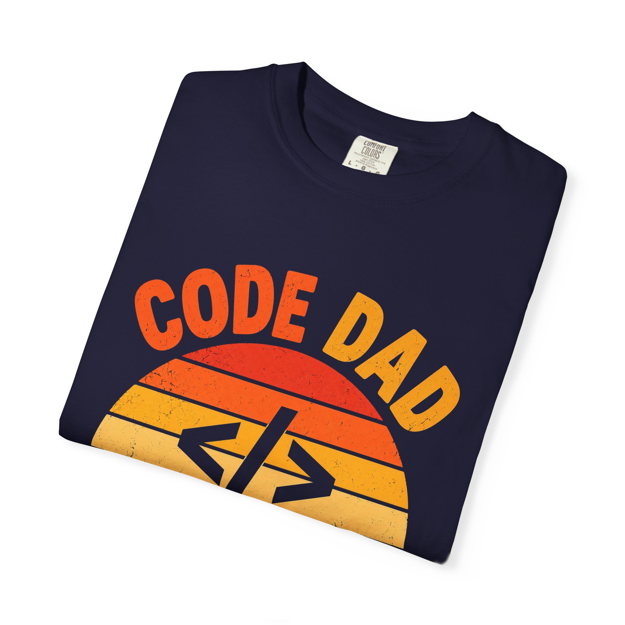 Code Dad T-shirt in True Navy, folded